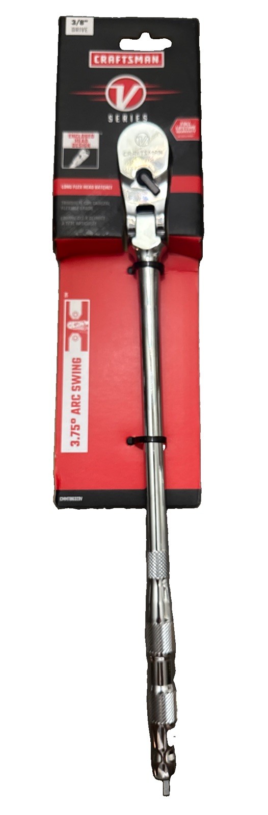 NEW Craftsman V-Series 3/8” Drive 96T Long Handle Flex Head Ratchet CMMT86323V V