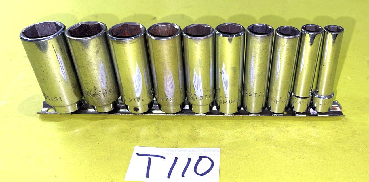 MAC TOOLS 10 PIECE 3/8 DRIVE DEEP SAE SOCKET SET 3/8 TO 15/16 SHIPPED FREE IN US