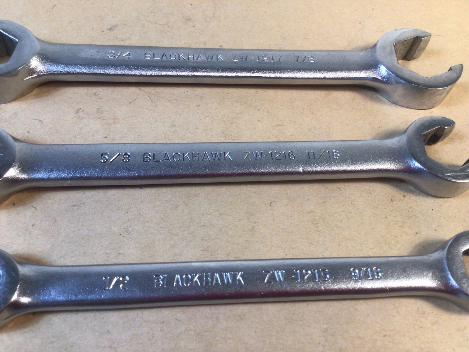 4 Piece – Blackhawk Flare Nut Wrench Set 3/8,7/16,1/2,9/16,5/8,11/16,3/4,7/8”