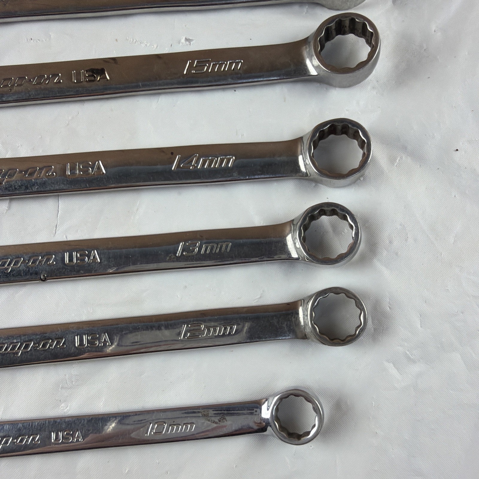 Snap-on 8pc Flank Drive Plus Combination Wrench Set 12pt 10-18mm SOEXM