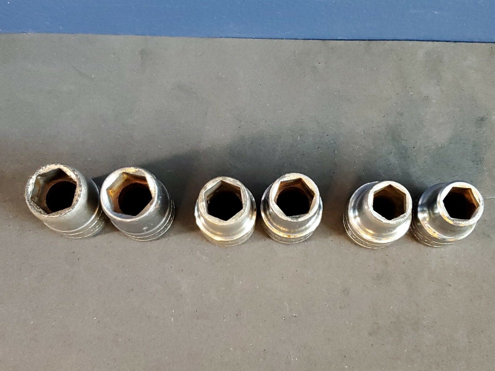 S-K 1/2″ DRIVE 6pt Shallow Sockets Mechanic Automotive Lot of 6