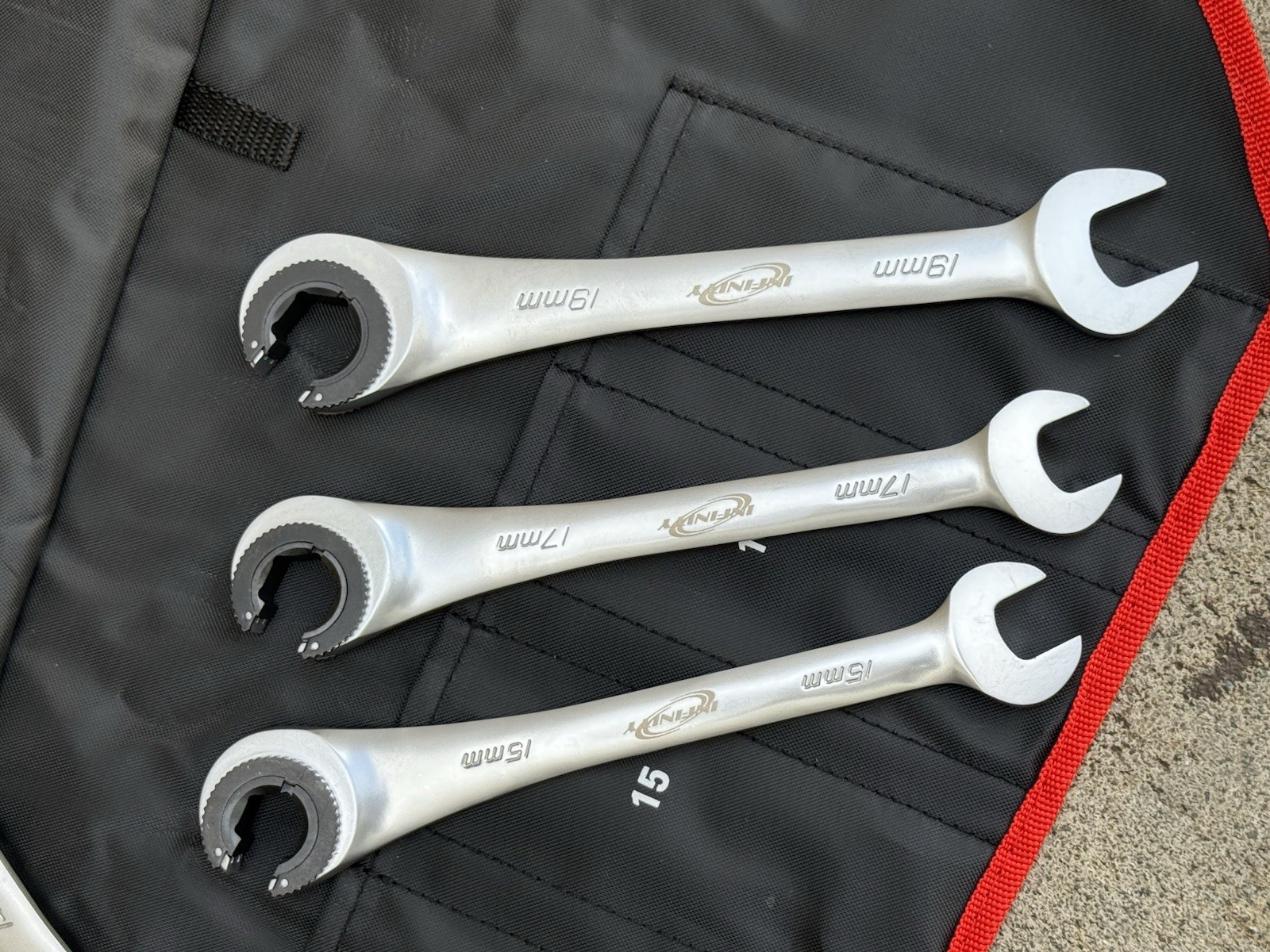10PCS Metric Open-end Ratchet Wrench Set Flare Nut Tubing Comb Ratching Wrenches