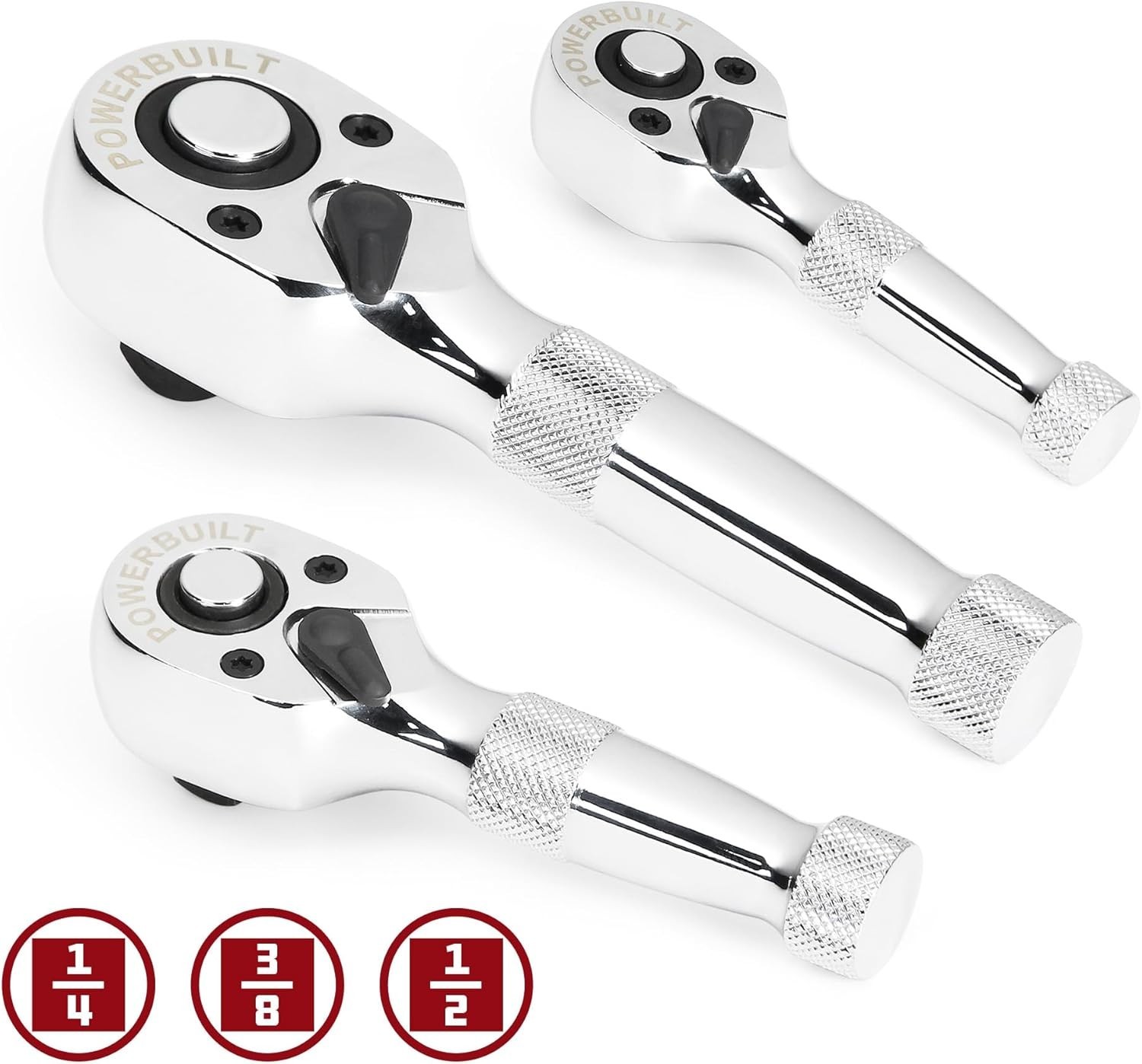 3-Piece Stubby Ratchet Set: 1/4, 3/8, & 1/2-Inch – Ultimate Access Tool