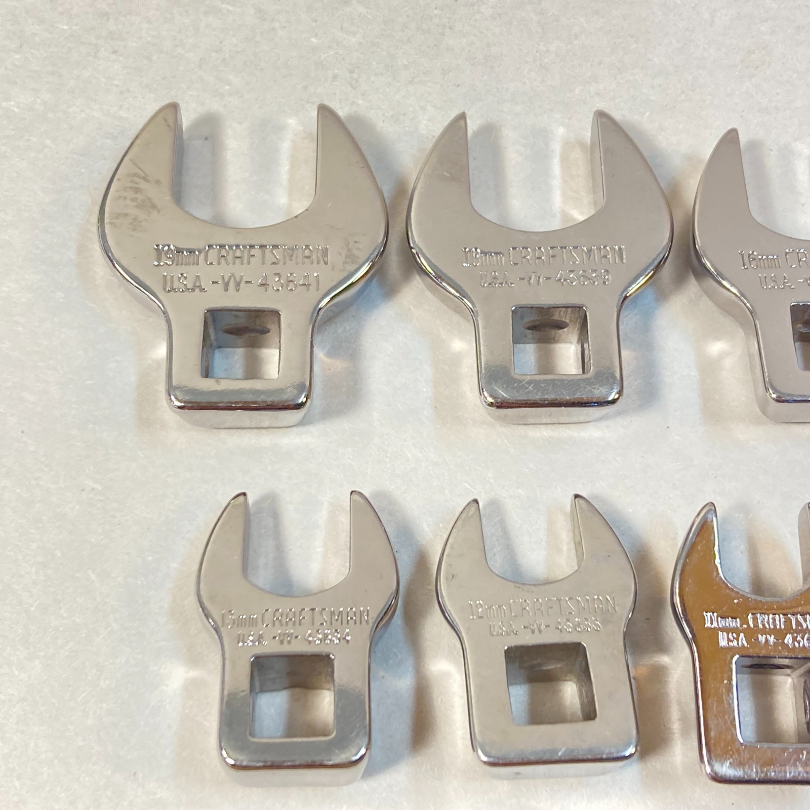 Craftsman Crowfoot Socket Set 8 Pc 3/8″ Drive Metric 10mm-19mm -VV- USA