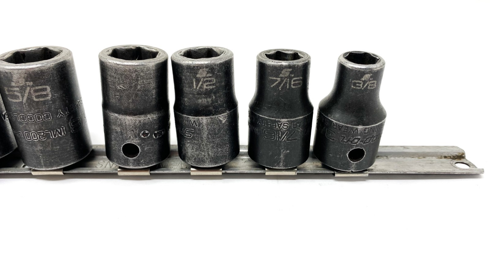 Snap-On USA 9pc SAE 1/2″ Drive 6 Pt Impact Shallow Socket Set 3/8″ to 1″ Tools