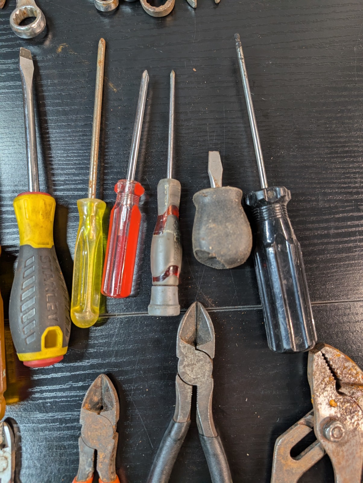 Mixed Hand Tool Lot Wrenches Pliers Screwdrivers Mechanic Garage Tools