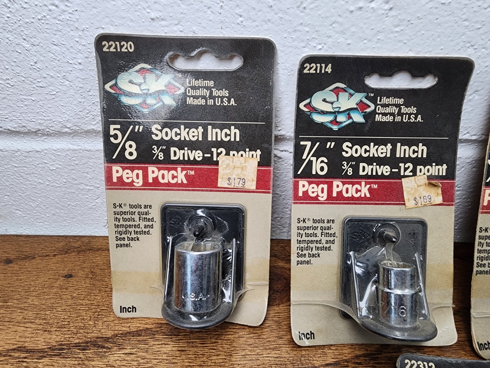 NOS Vintage S-K Tools Peg Pack Lot – Mostly 3/8” Sockets