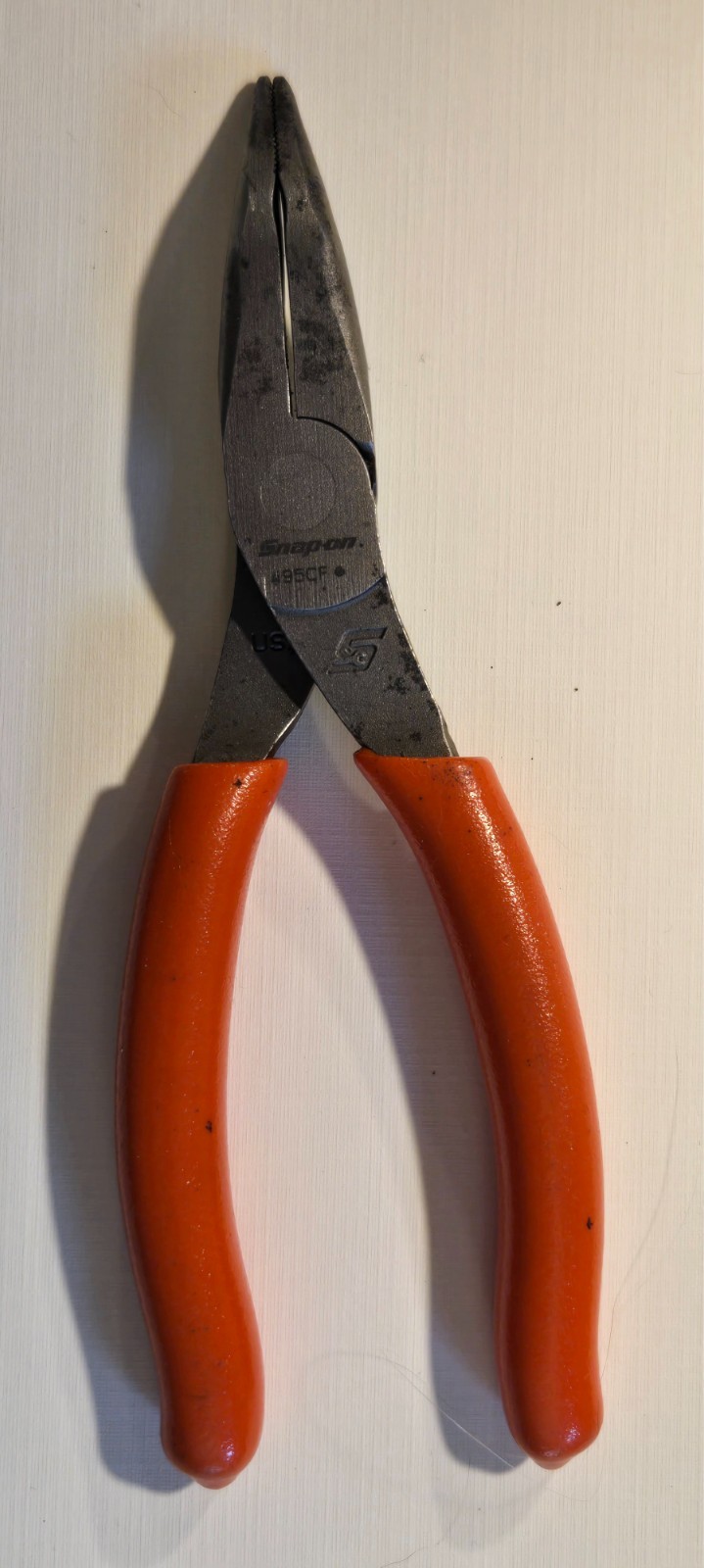 Snap On 495CF 6″ Talon Grip 35″ Bent Needle Nose Pliers, Used