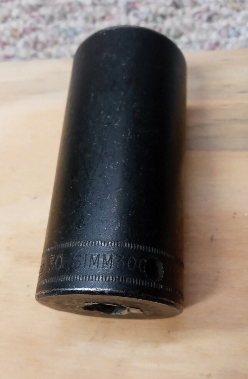 Snap On Tools, SIMM300, 30mm deep impact socket, 1/2 in drive, 6 point
