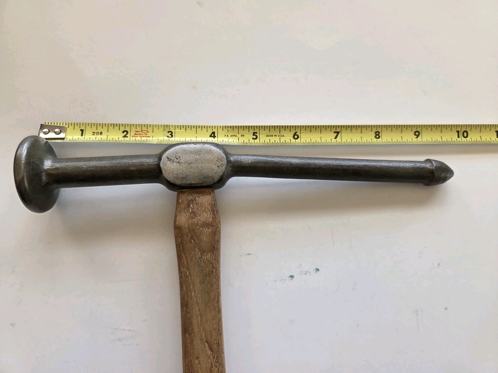 Vintage Extra Long Auto Body Pick Fabrication Hammer With NEW Wood Handle