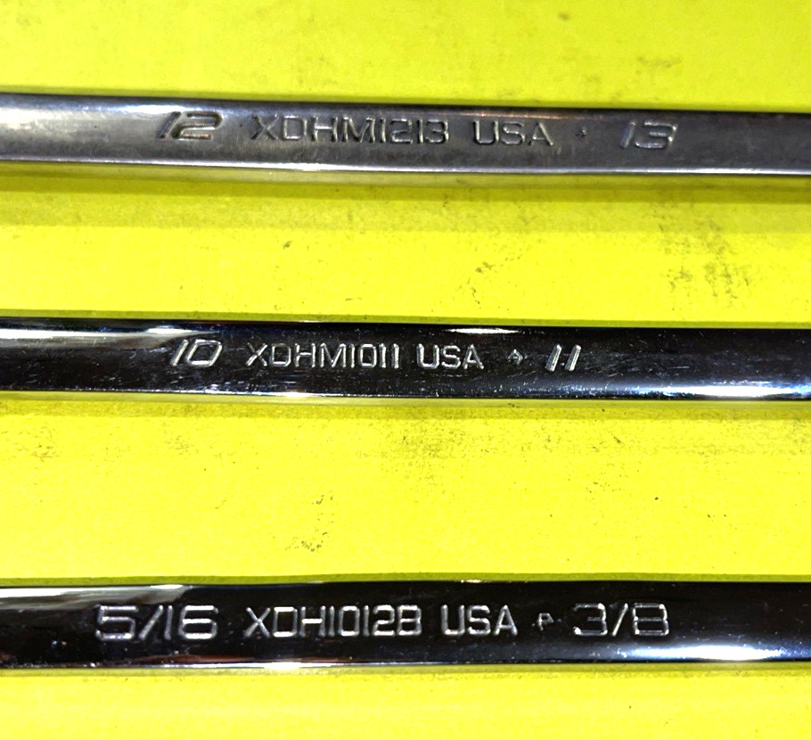 SNAP-ON TOOLS 3 PIECE SAE. & METRIC HIGH PERFORMANCE 15% OFFSET BOX WRENCHES