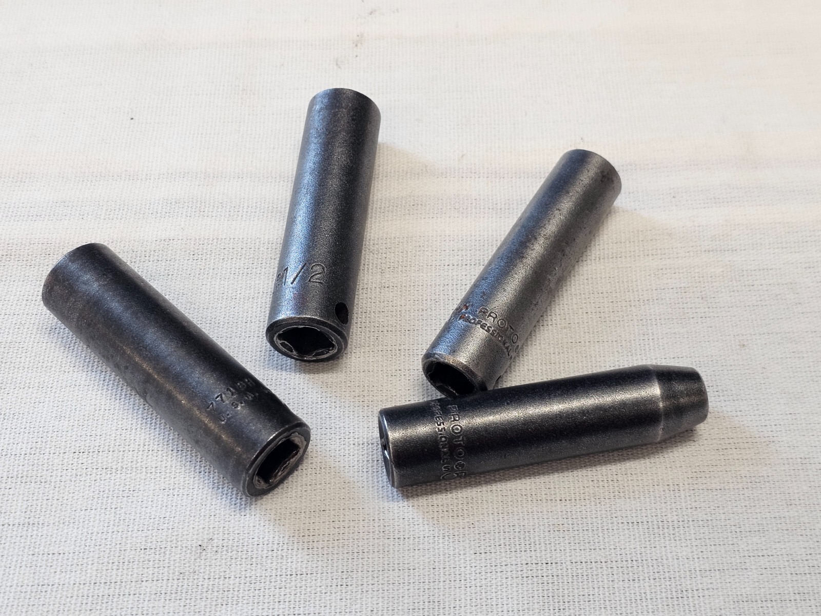 4 Proto Professional Impact Deep Well Sae Socket Set 3/8″ Drive 9/16 1/2 5/16