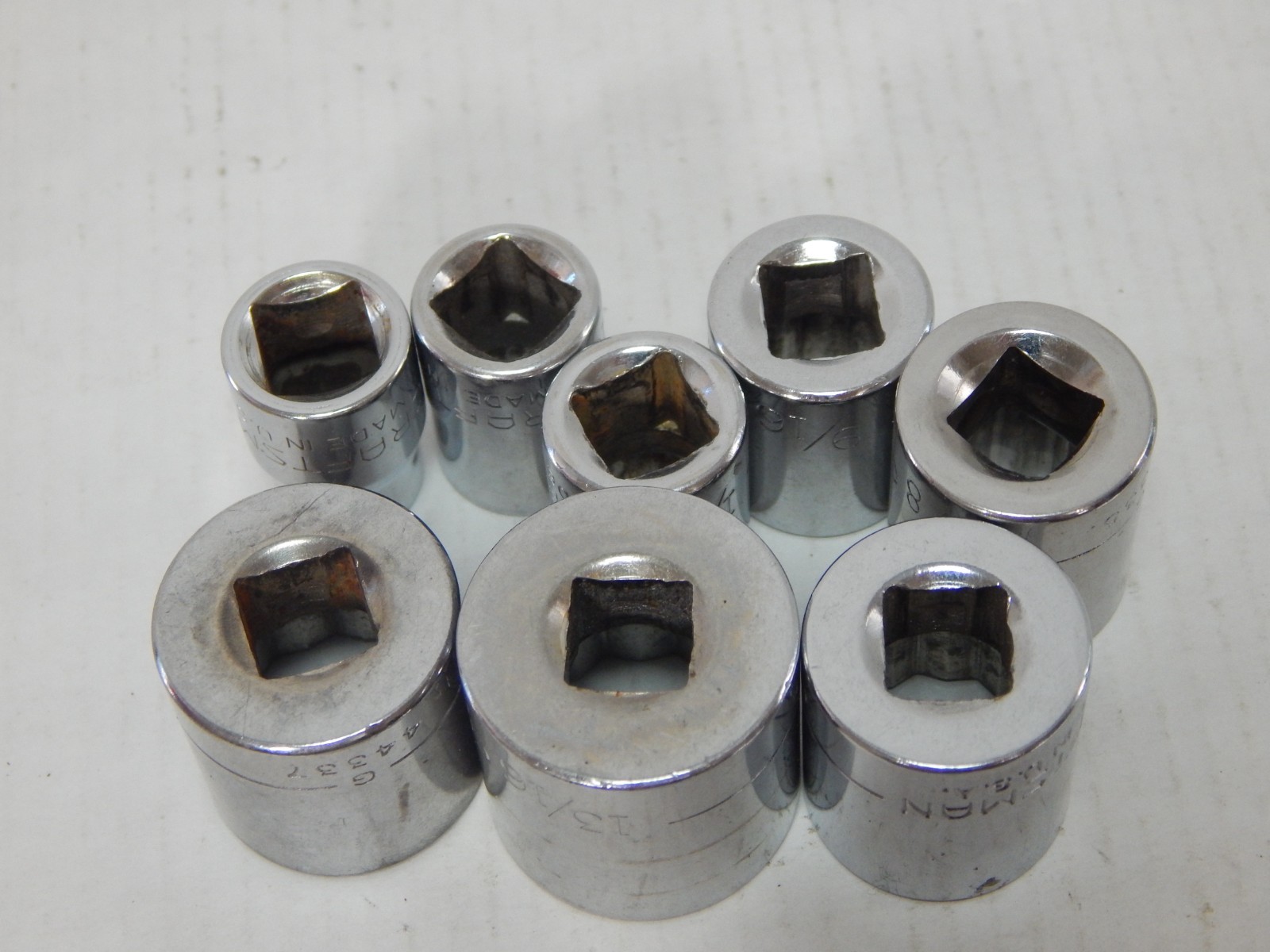 Craftsman shallow socket set SAE 12 Point 3/8″ Drive G Series 3/8″ to 13/16″