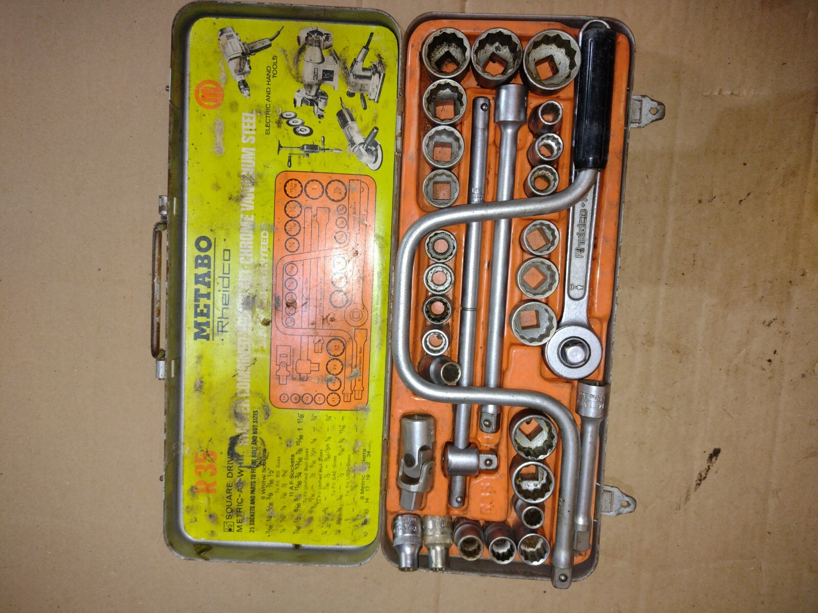 Metabo Rheidco R35 1/2″ Drive Socket Set A/F – WHIT & Metric MADE IN W-GERMANY