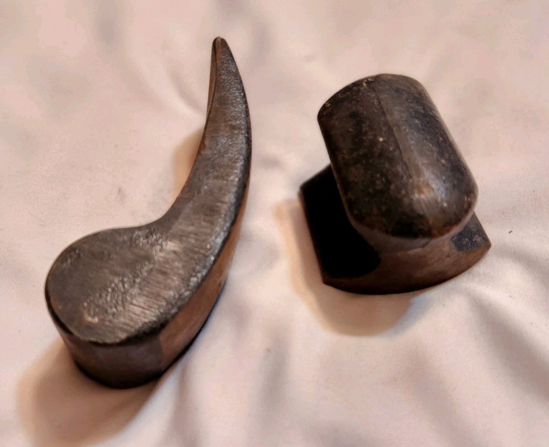 Vintage Auto Body Fender Repair Curved Hand Dolly Anvil Dollie & Comma Shaped
