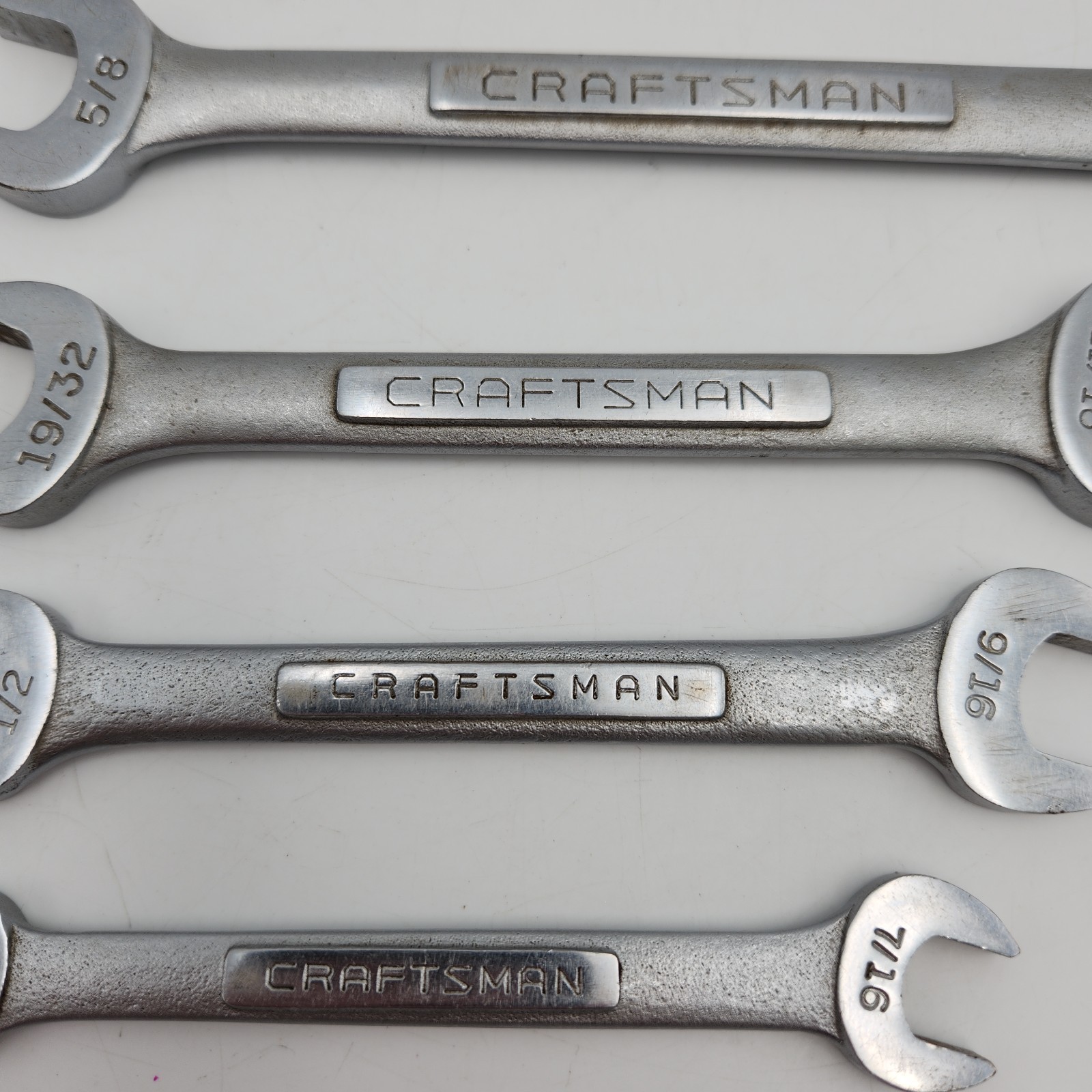 Craftsman Lot Of 4 V-Series Open End Wrenches, See Photos/Description For Sizes