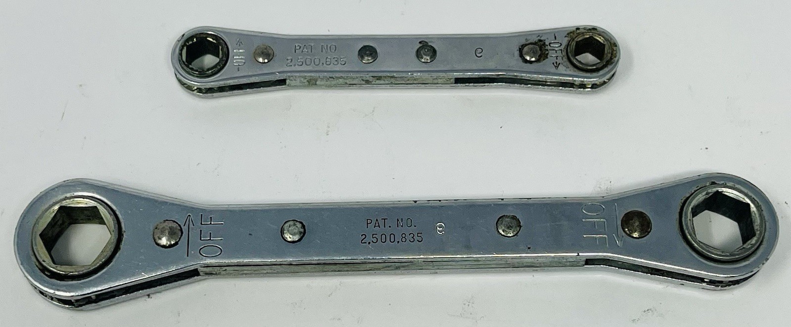 Vintage JCPenny 3Pc Ratcheting Double Box End Wrench Set SAE 7 8 13 14 15 & 17MM