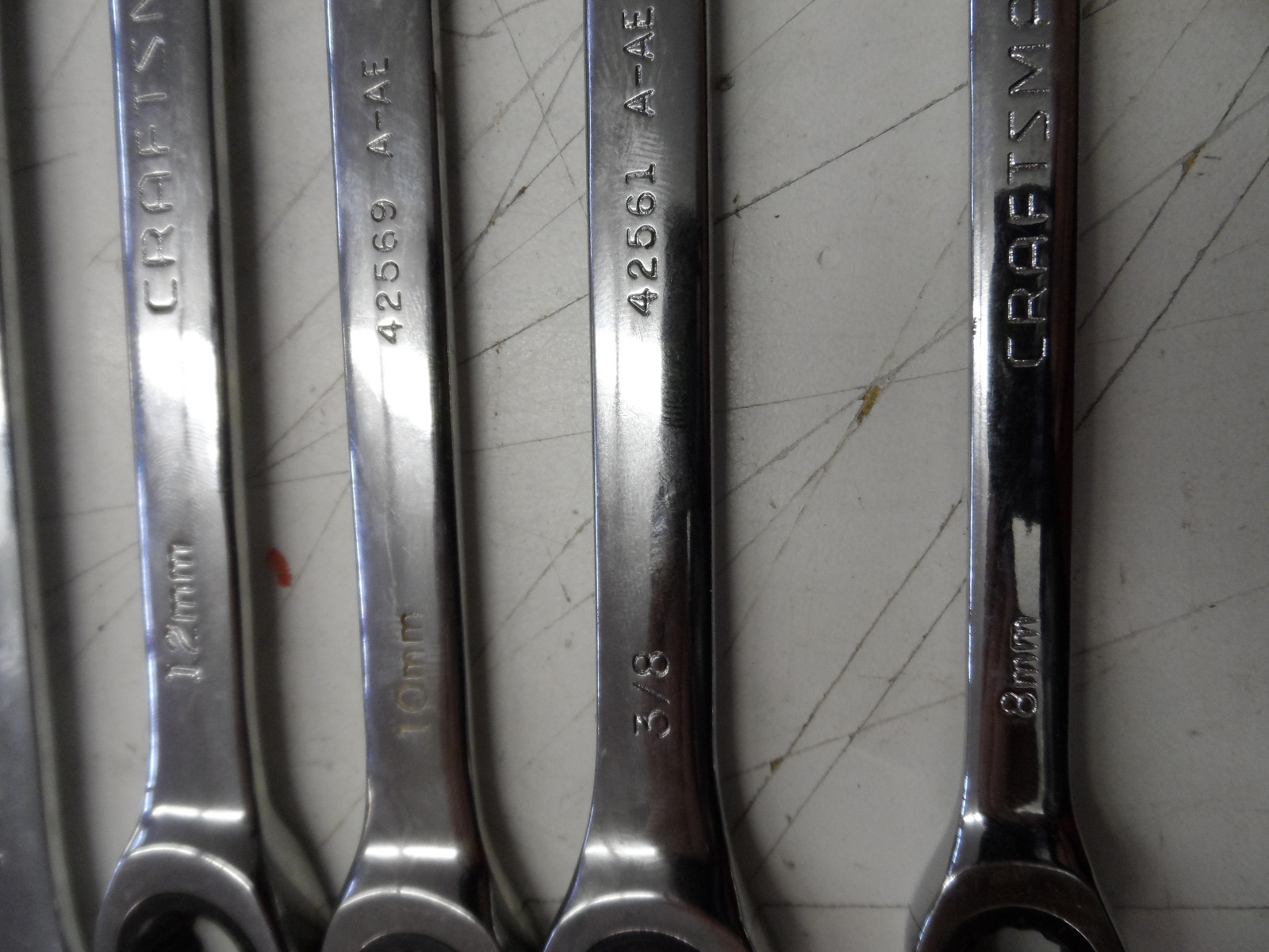 Lot of 7 Combination Ratchet Wrenches Metric Standard