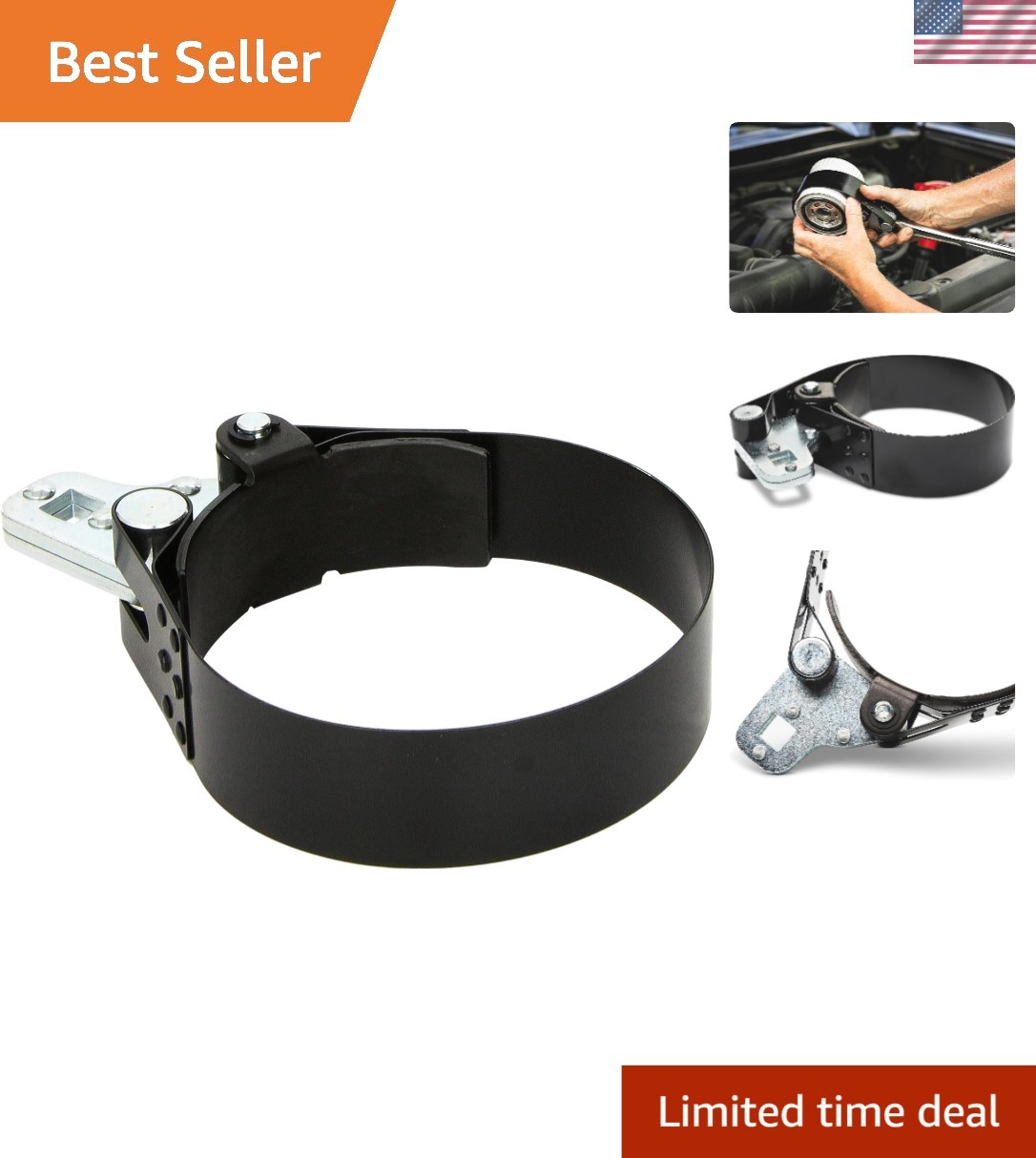 Alloy Steel Oil Filter Wrench 4-1/2″ to 5-1/4″ – Ergonomic Design for Easy Use