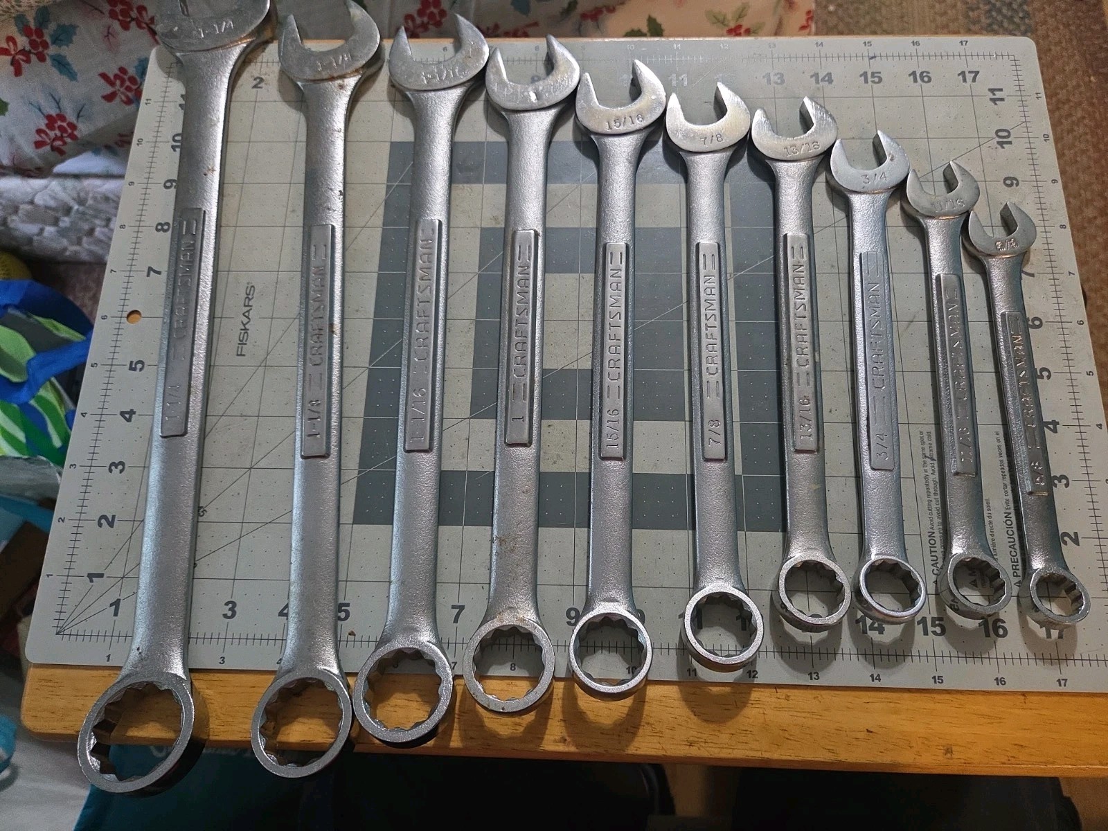 10 Pc Craftsman VV & VA Series 12-Point Combination Wrench Set 5/8″ To 1 1/4″
