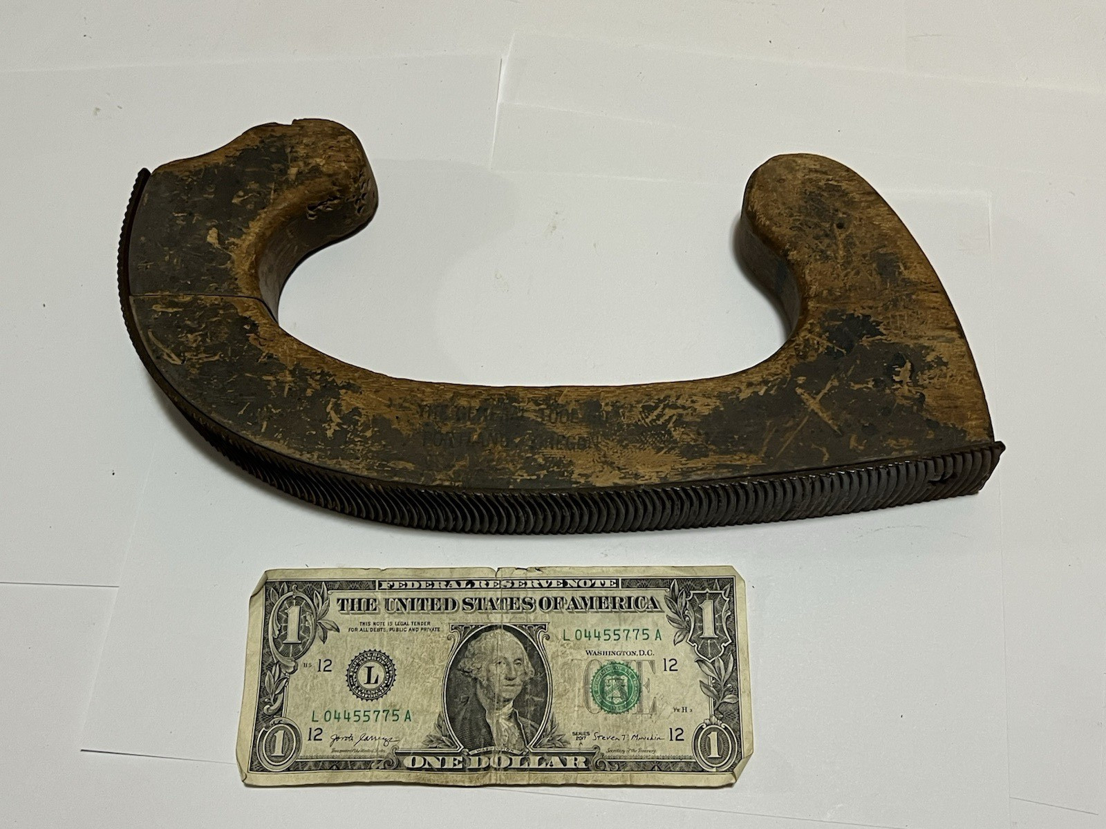 Vintage General Tool Co Curved Wood Handle File Holder with Rasp Auto Body USA