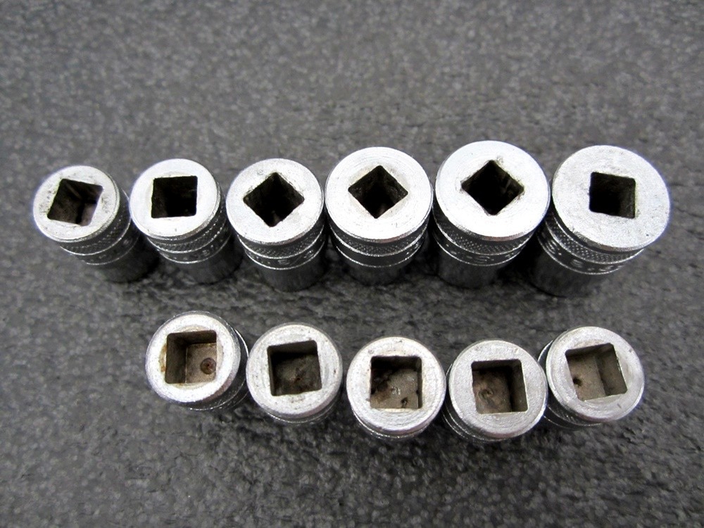 Vintage S-K Tools 1/4″ Drive 6pt 8pt SAE 14pc Socket Set Metal Case 4916 SK USA