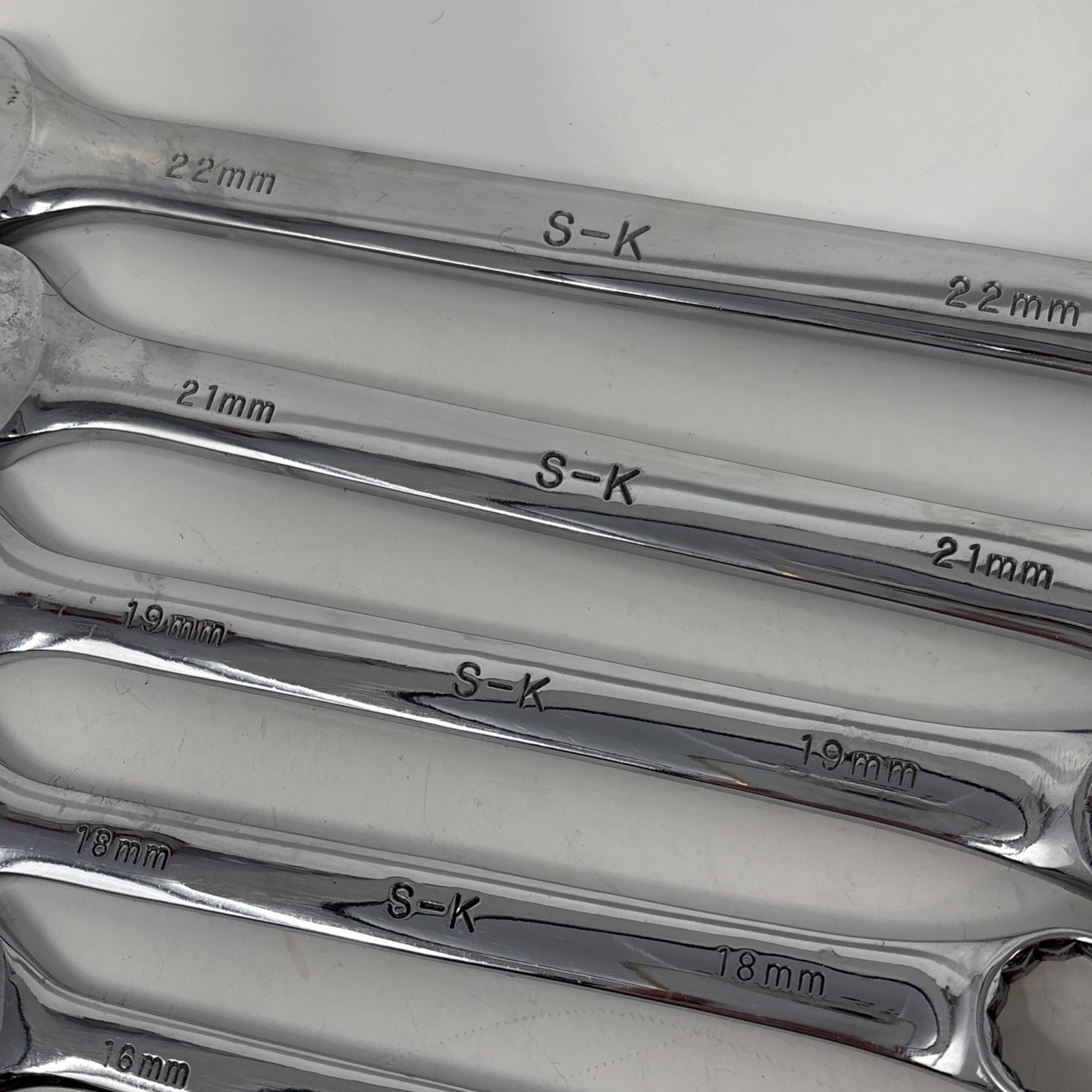 SK S-K Tools 14 Pcs Metric Combo Wrench Set SuperKrome Polished 7MM to 22MM READ