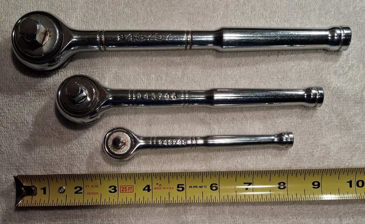 Craftsman USA 1/4″,3/8″,1/2″ Drive 43795,43796,43797 Ratchet Set,Vintage 1980’s