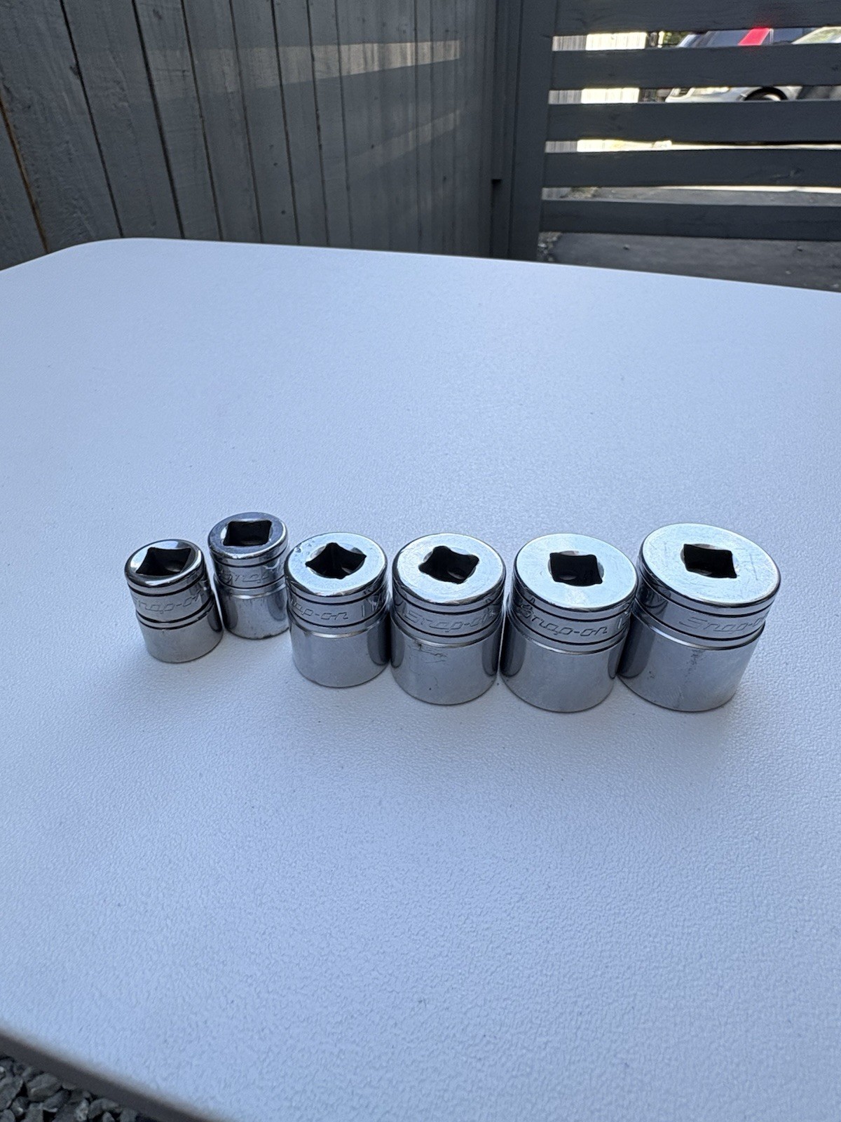 Snap-on 3/8” 12pt SAE Shallow Sockets 1/2 9/16 11/16 3/4 13/16 7/8” USA