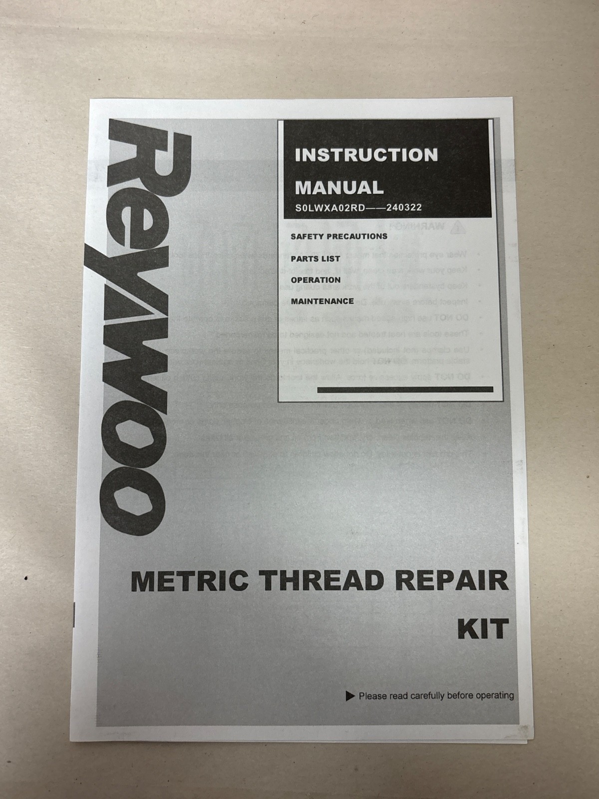Reywoo – Metric Thread Repair Kit M5 M6 M8 M10 M12 150Pcs
