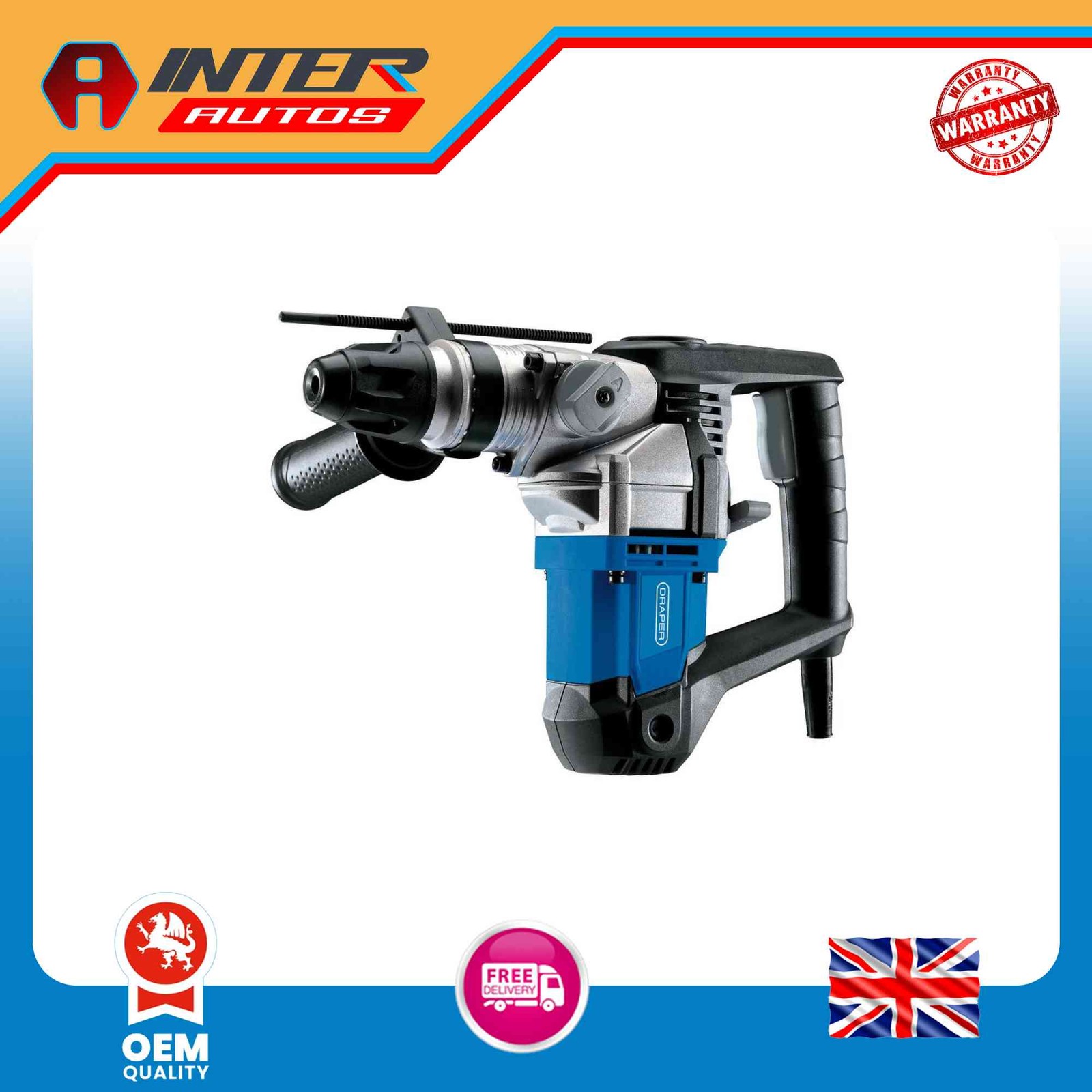 Draper Storm Force® 230V SDS+ Rotary Hammer Drill, 900W 76490