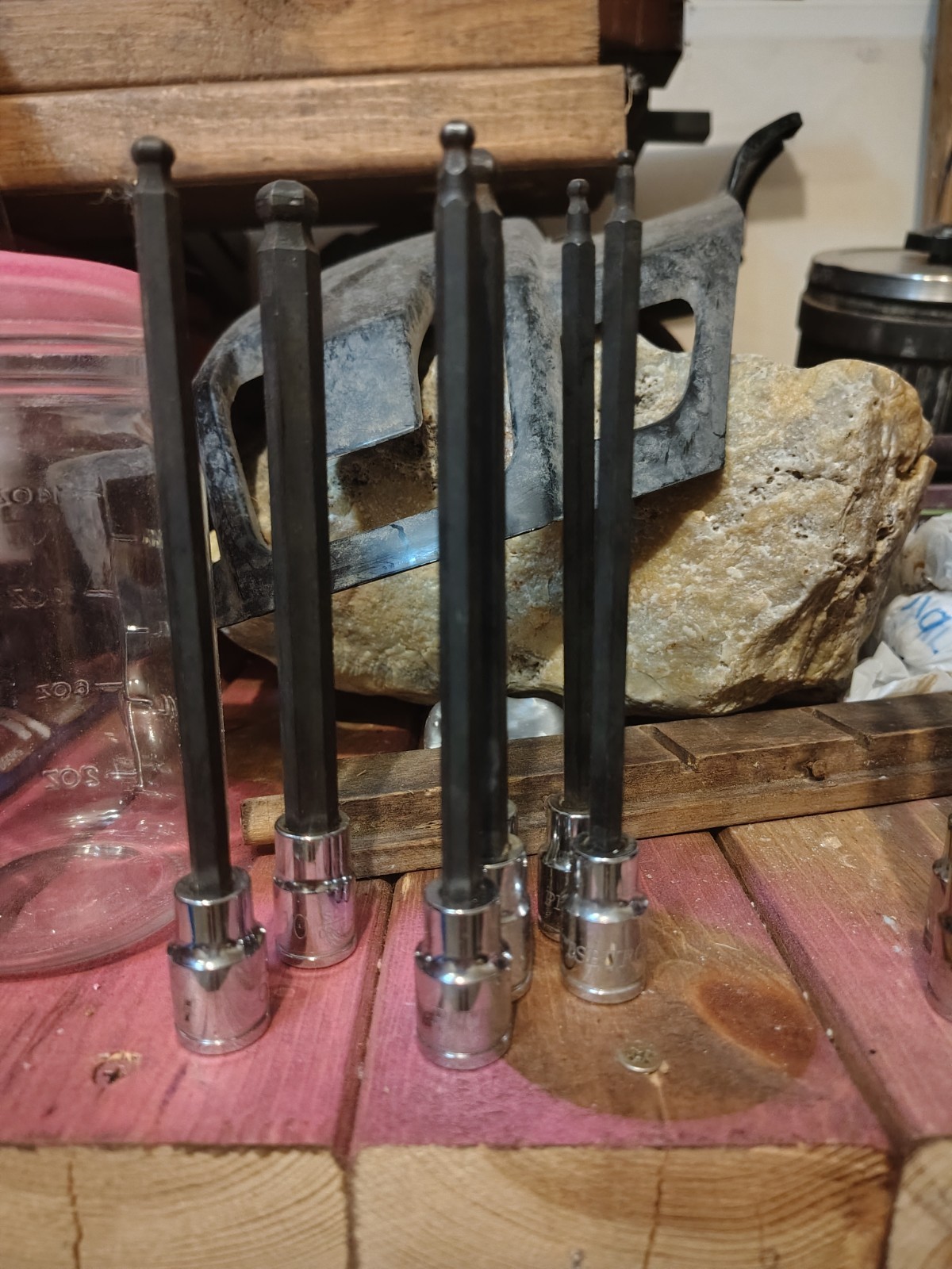 Pittsburg socket set 7hex 7 standard tall 11 short.