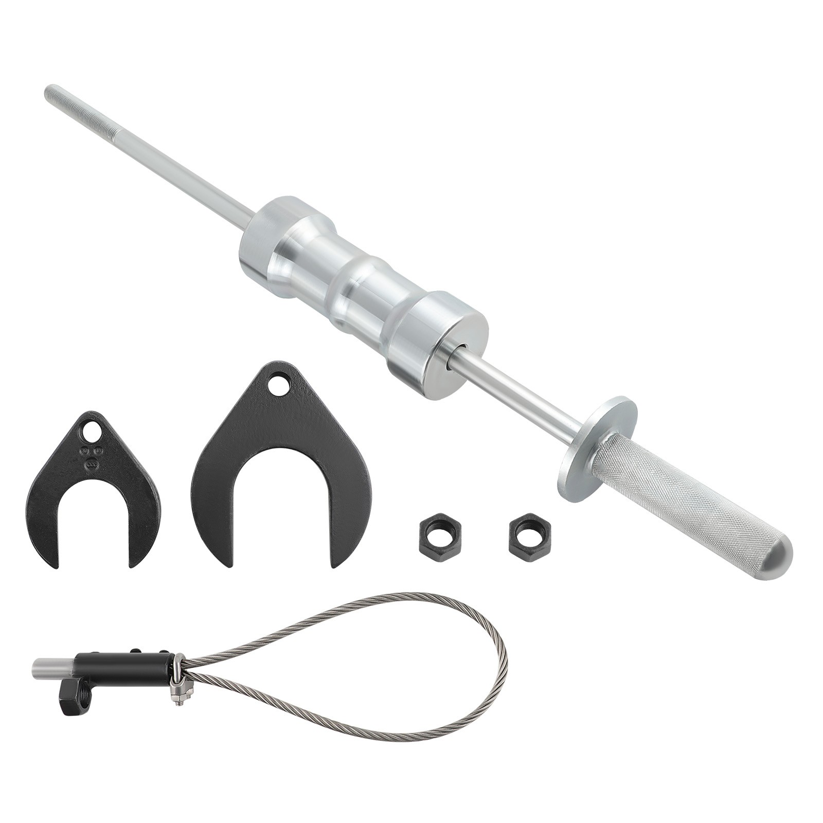 Inner CV Joint Puller Long Inner Axle Slide Hammer Removal Tool Silver＋Black