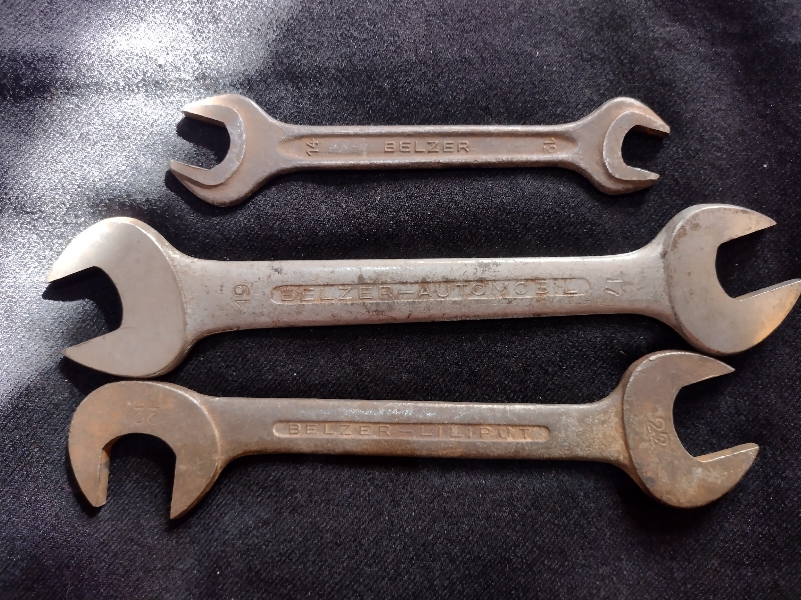 BELZER AUTOMOBILE SPANNERS: SIZE; 22×22 & 19×17 & 13X12 VINTAGE TOOL KIT