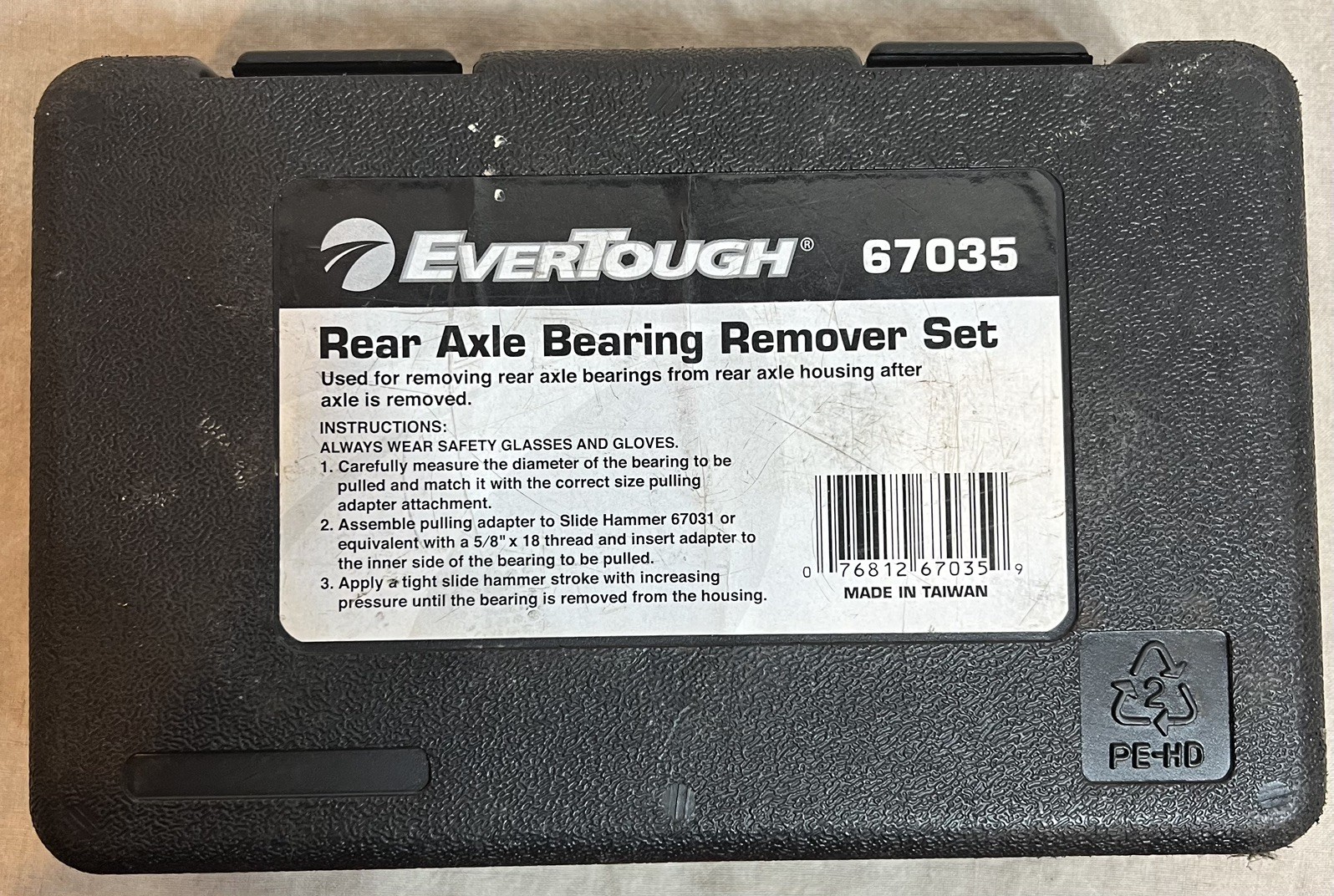 EVERTOUGH 67035 Rear Axle Bearing Remover Set, with plastic case