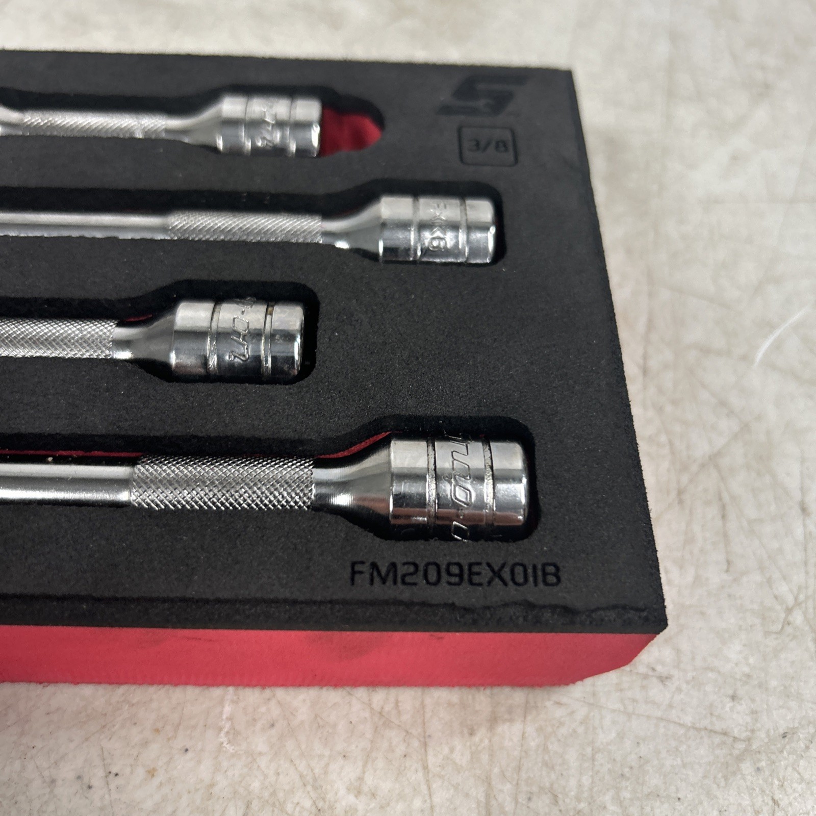 Snap On FM209EX01B Swivel Head Extension Set 9 Piece in Foam Set Complete NICE