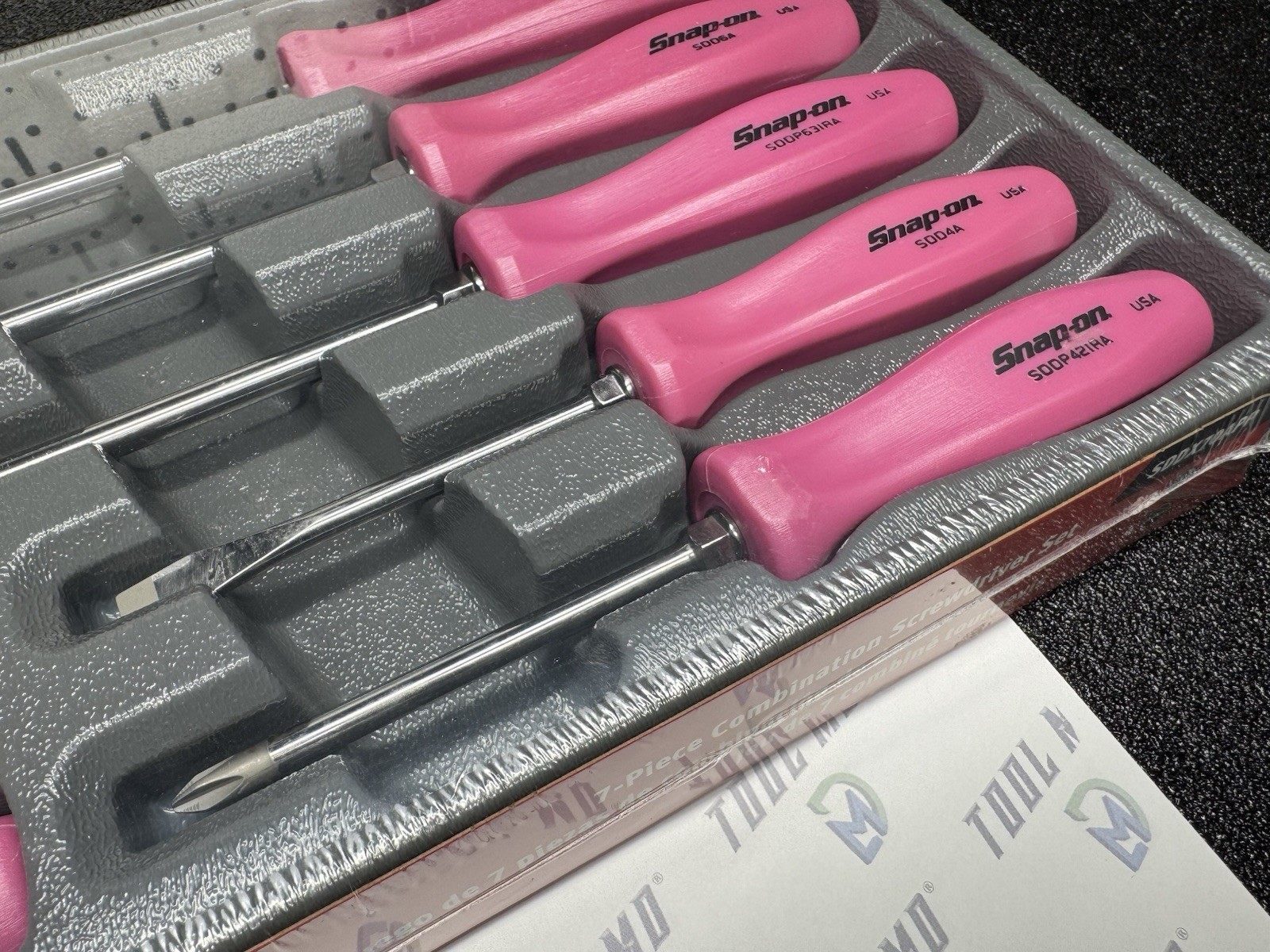 Snap-on Tools USA NEW 7-Piece PEARL PINK Combination Screwdriver Set SDDX70A