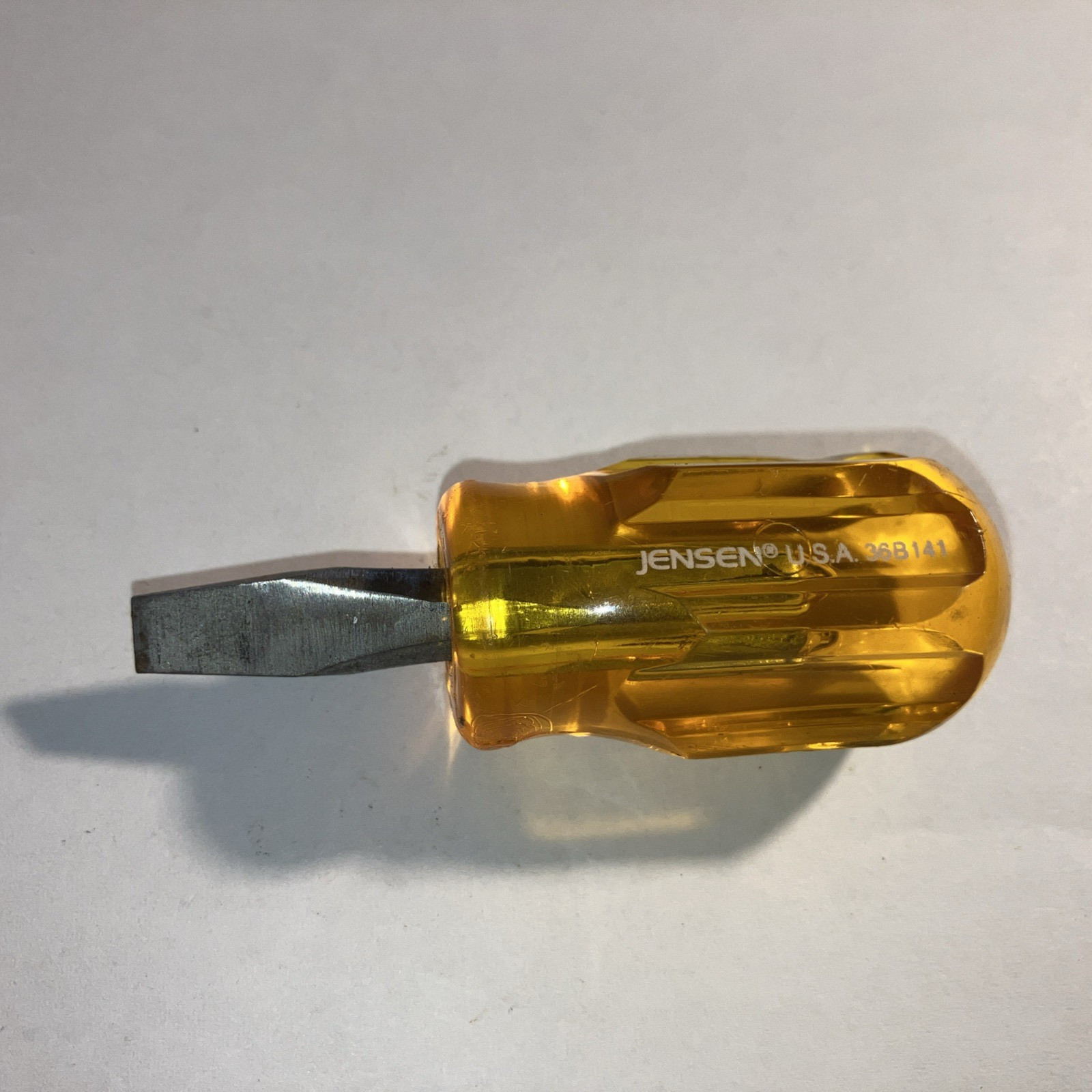 Jensen Stubby 1/4″ Flat Slotted Head Screwdriver 36B141 Made In USA