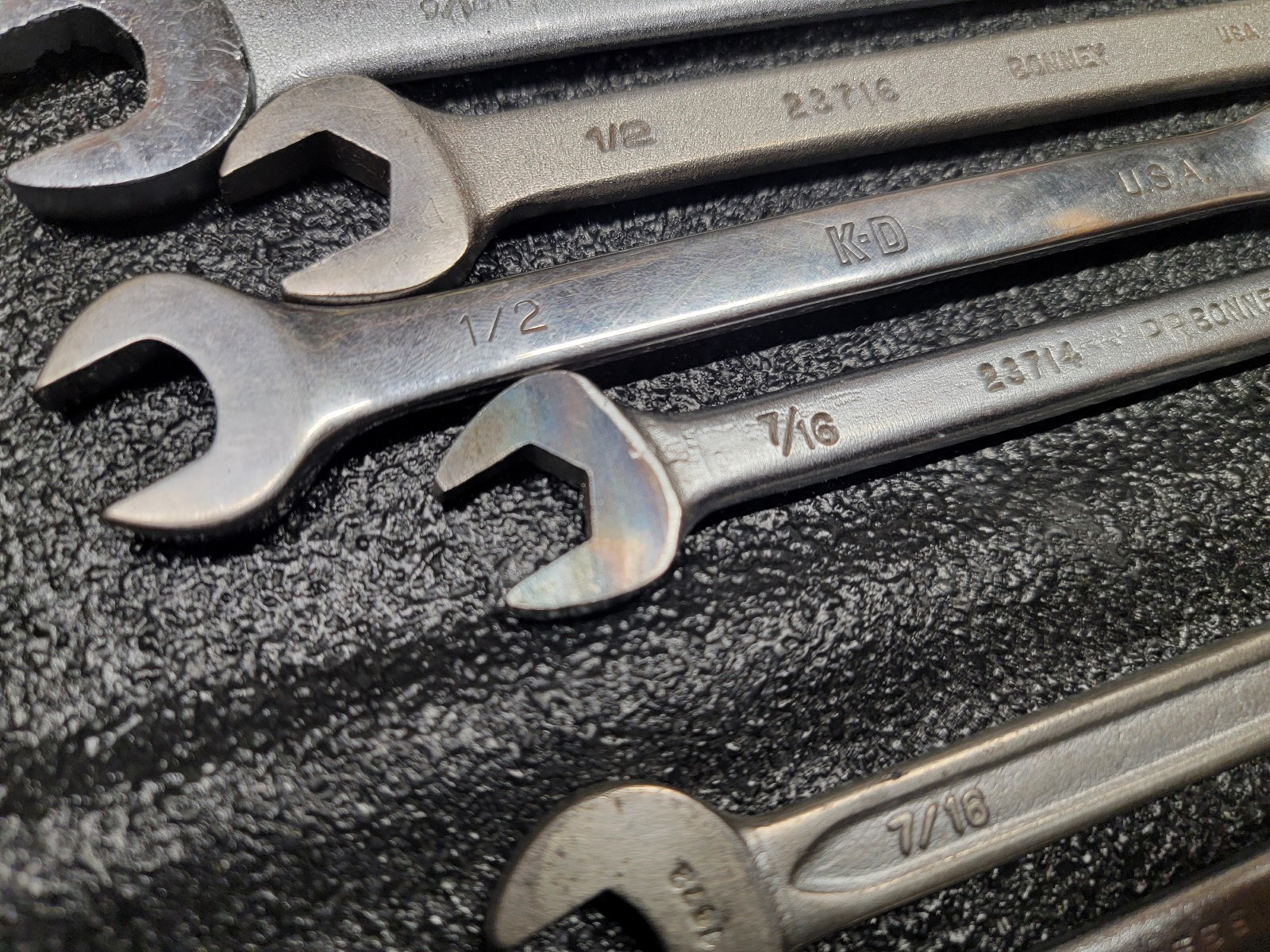 Vintage USA SAE combination wrench lot Proto Bonney K-D Indestro 8 Piece