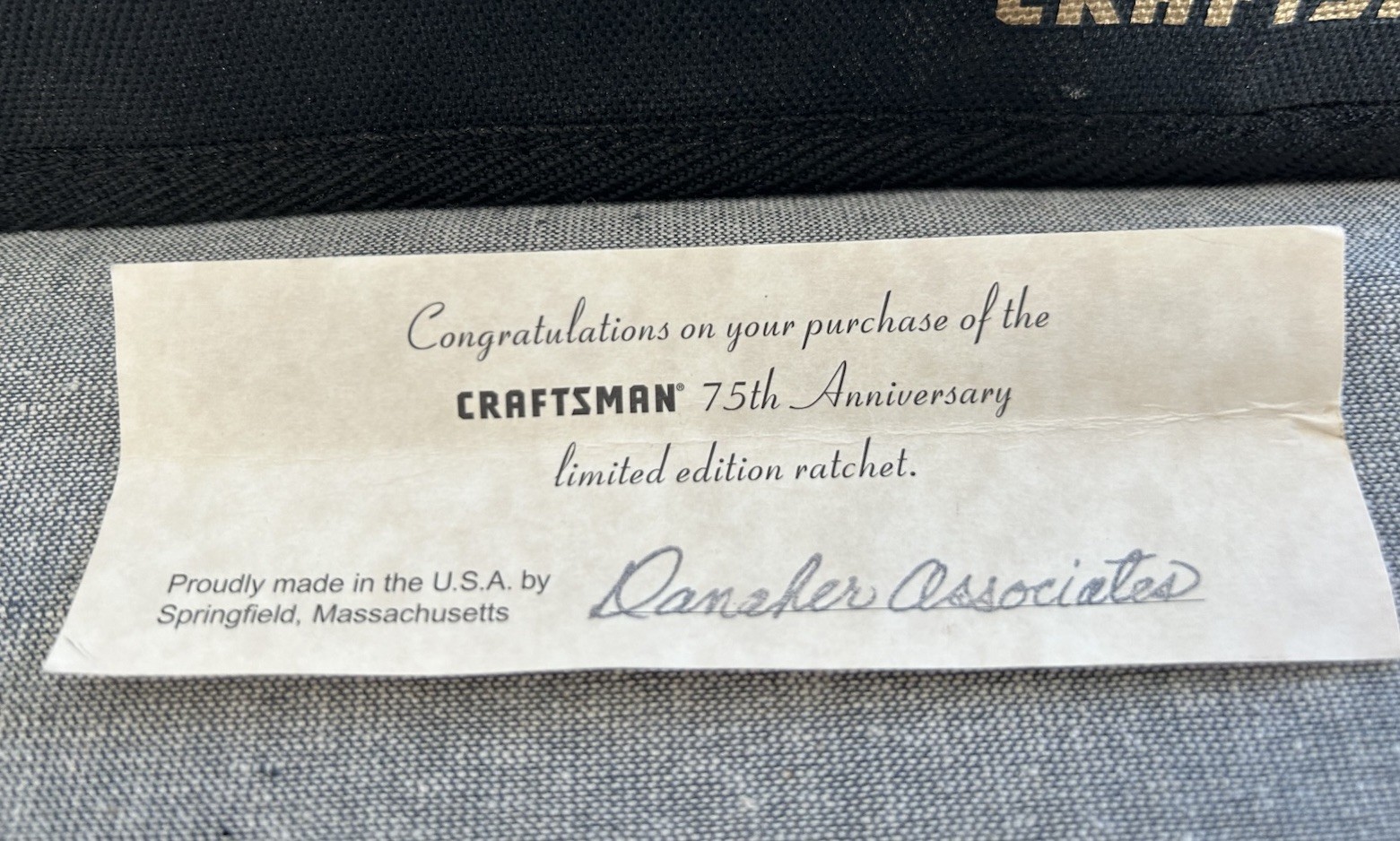 NOS 🔥 Sears Craftsman USA 75th Anniversary 22k Gold VR 44813 Ratchet/Pouch LC26