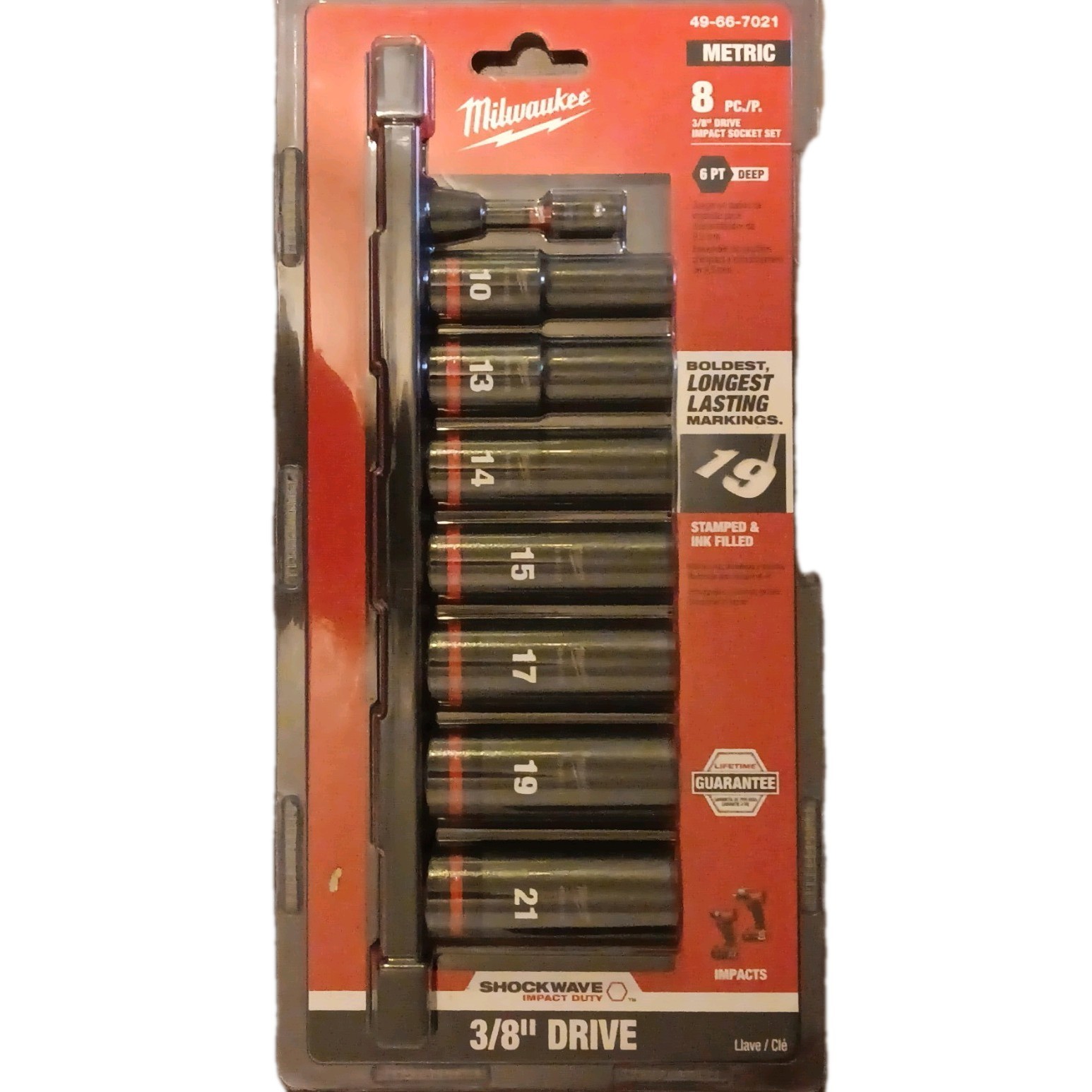 Milwaukee SHOCKWAVE 3/8″ Metric Deep Impact Socket Set 8-Piece