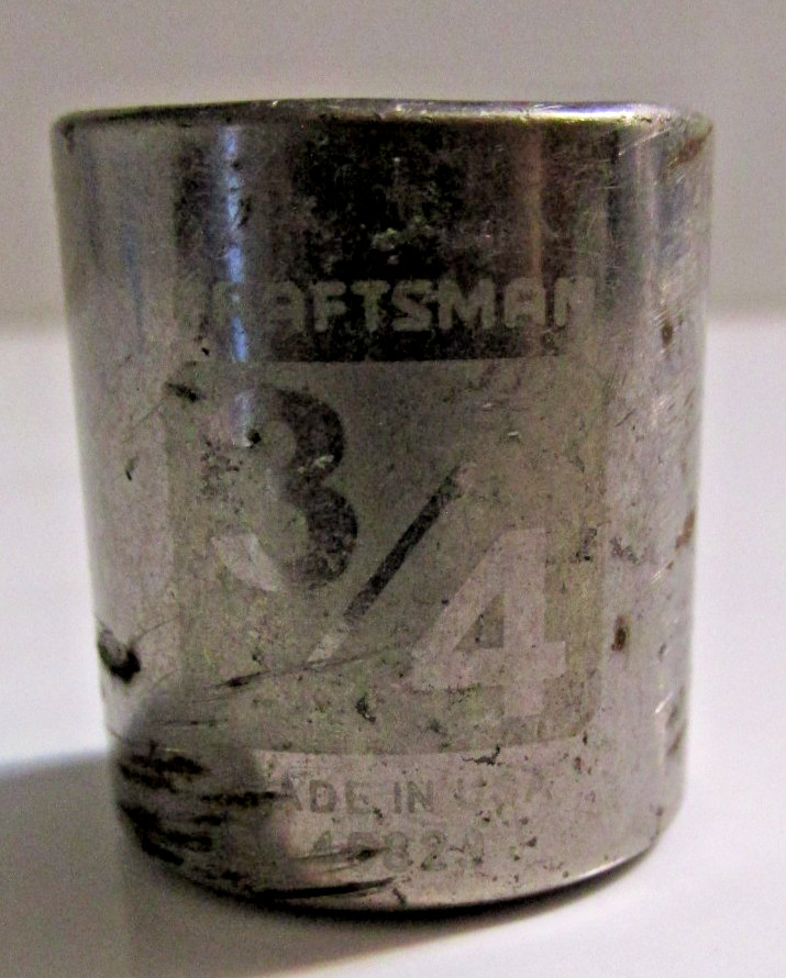 T #155 – Craftsman 3/4″ 6 Point 3/8″ Drive Shallow Easy Read Socket 45829