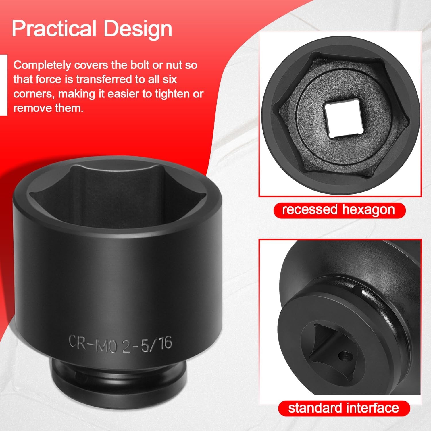 3/4» Drive Spindle Axle Nut Impact Large Socket Kit Fits for Wheel Hub Removal