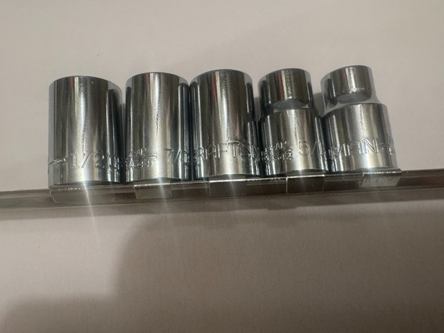 NEW Craftsman 5pc SAE 8-Point 3/8″ Drive Socket Set Lot (1/4″ to 1/2″) + RAIL