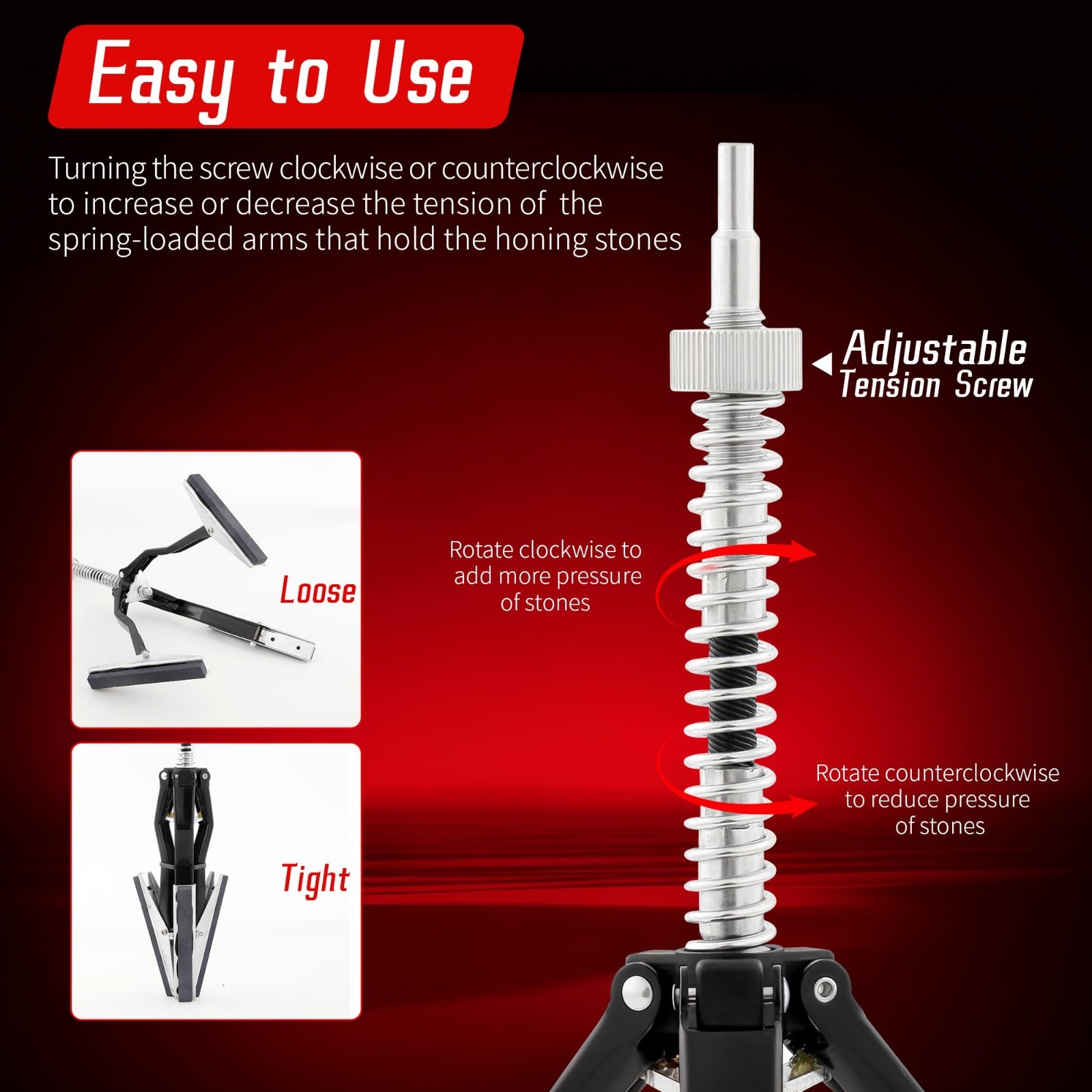 Adjustable Cylinder Hone Tool 2″-7″ with 3 Extra 4″ Stones | Engine Honing & Bra