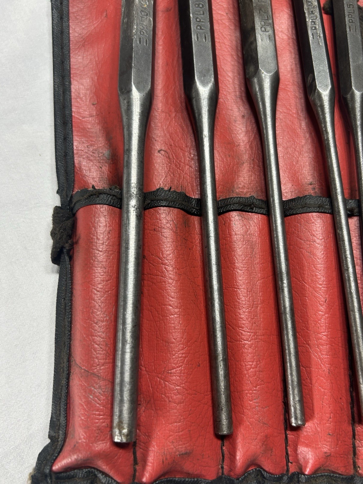 Vintage Mac Tools PPL50K T4 USA 5 pc Long Pin Punch Set