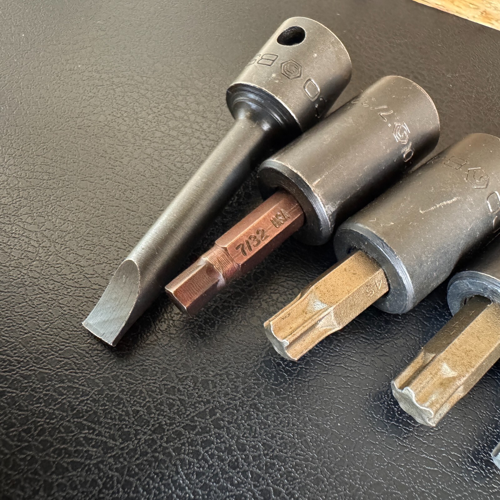 7pc Lot Matco Tools Torx & Hex Bit Sockets 1/4″ & 3/8″ Drive, T30, T45, T47 USA