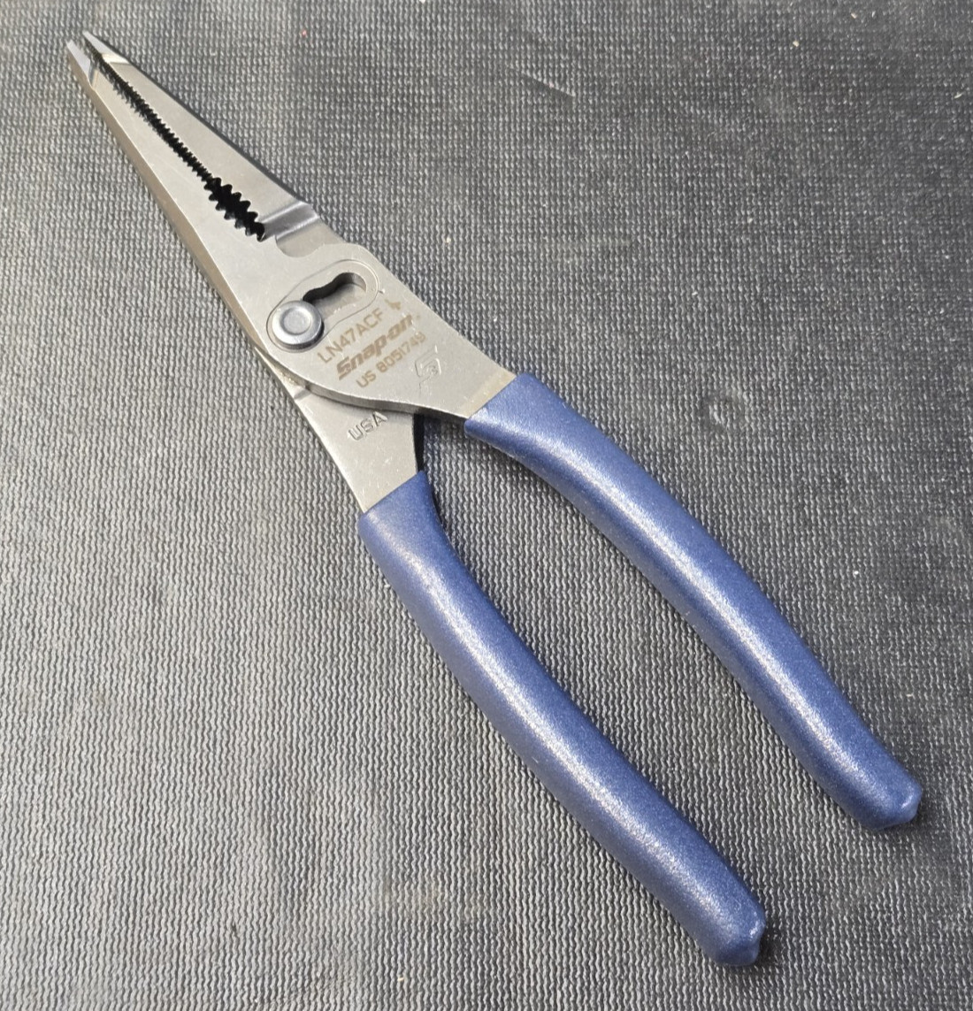 Snap-on Tools USA, POWER BLUE Talon Grip Long Nose Slip Joint Pliers LN47ACF