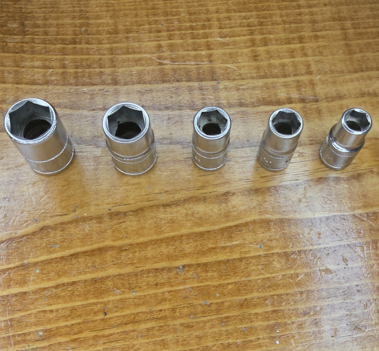 Lot Of 5 SK Tools 1/4” Drive Shallow Socket USA 40916 1/2 7/16 11/32 5/16 9/32