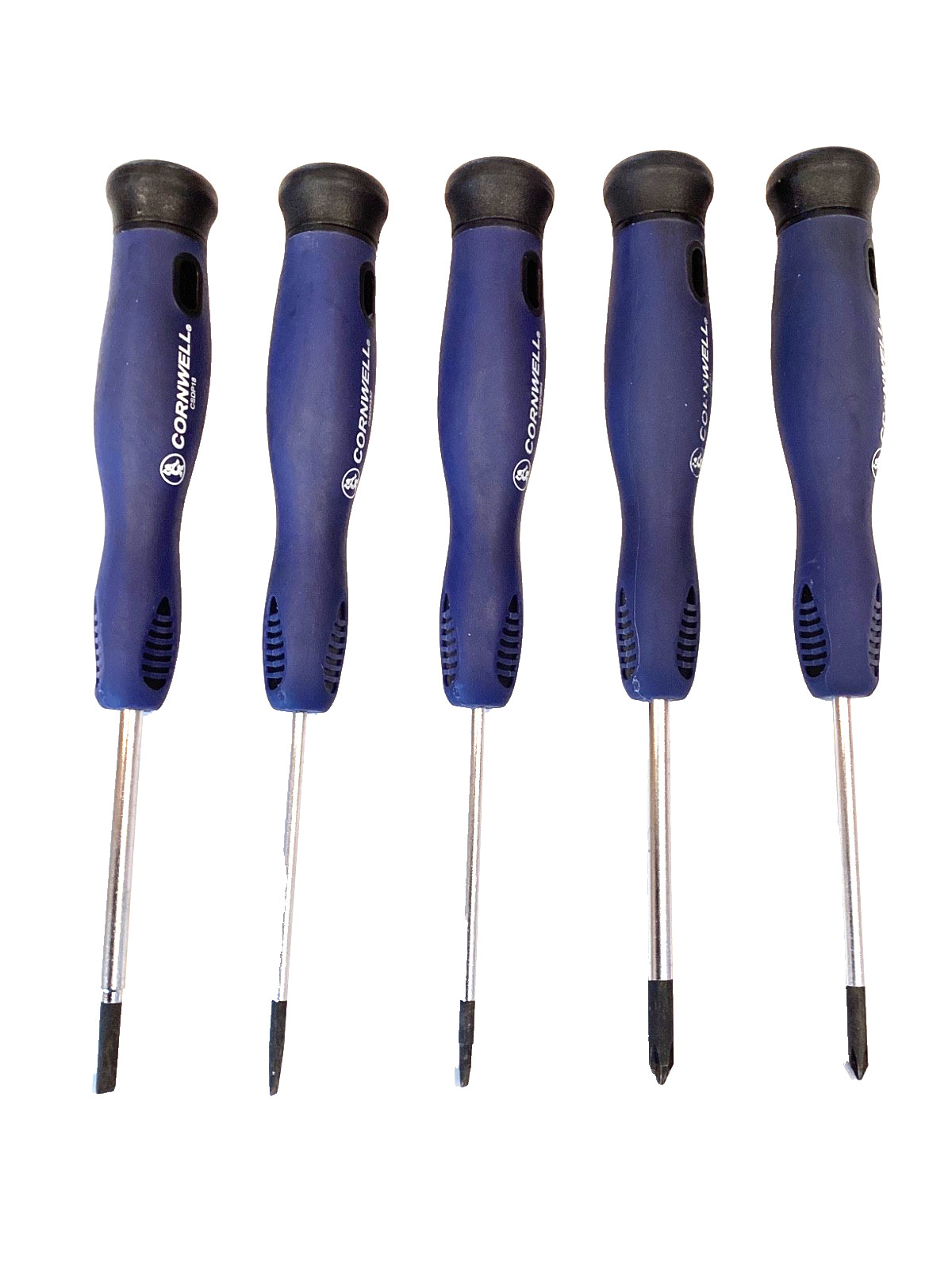 Cornwell Tool 5 Piece Soft Grip Pro Precision Screwdriver Set Spinner Top CSDP7S